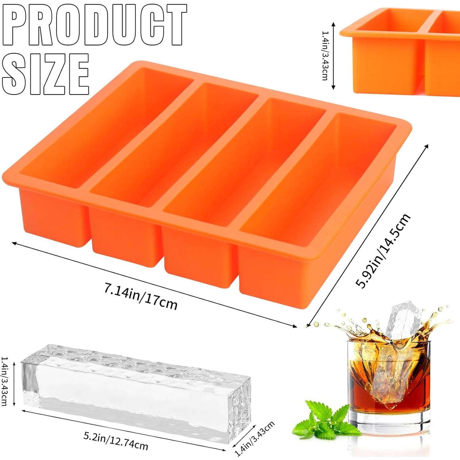 Bandeja de Hielo Grande Witice 2 Paquetes Silicona Naranja