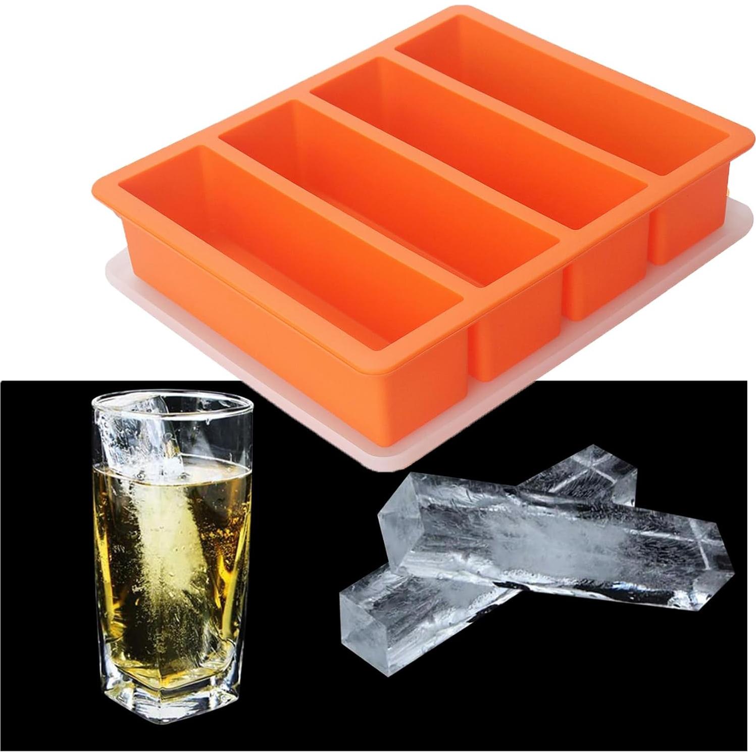 Bandeja de Hielo Grande Witice 2 Paquetes Silicona Naranja