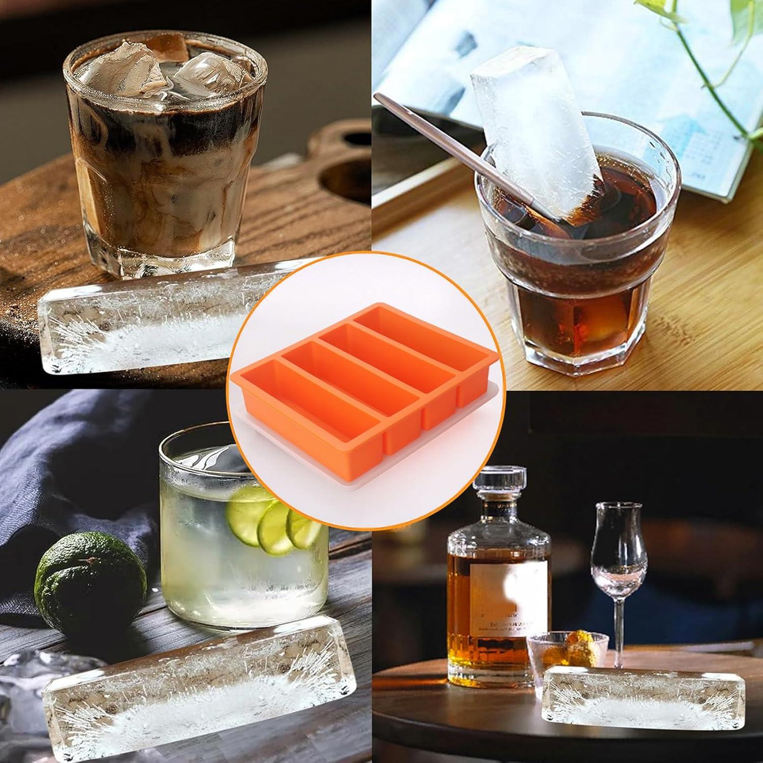 Bandeja de Hielo Grande Witice 2 Paquetes Silicona Naranja