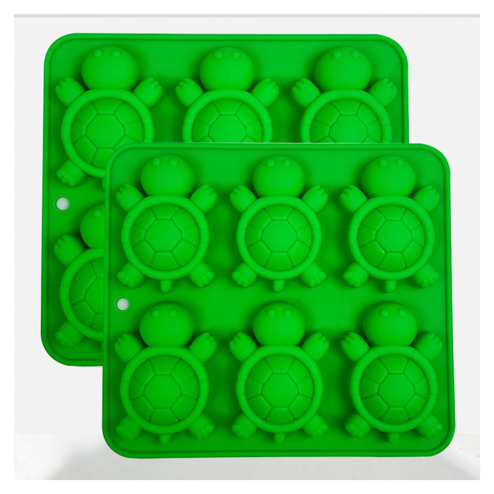 Molde de Silicona Sofliym Tortuga 2 Piezas 6 Cavidades Verde