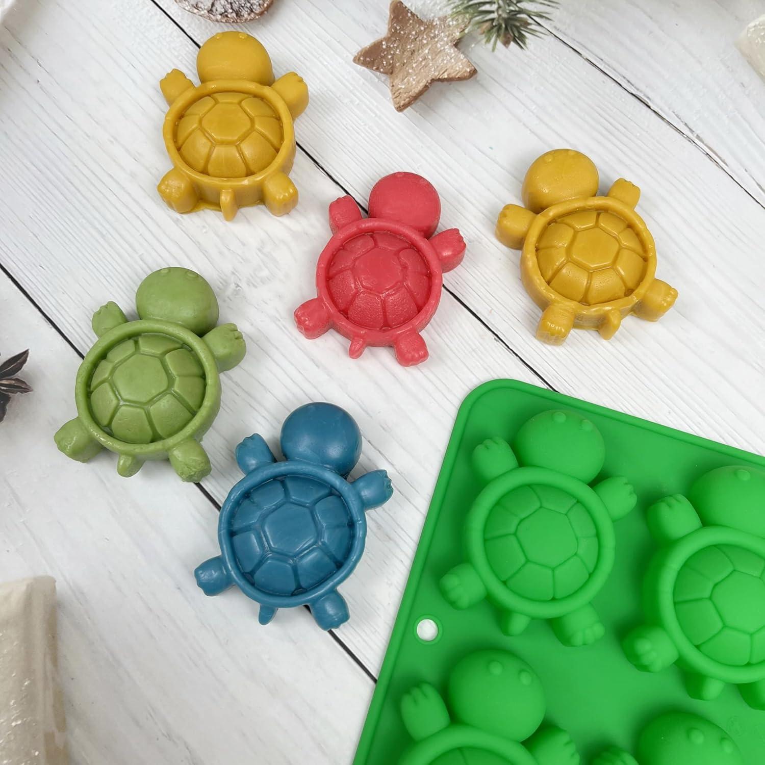 Molde de Silicona Sofliym Tortuga 2 Piezas 6 Cavidades Verde