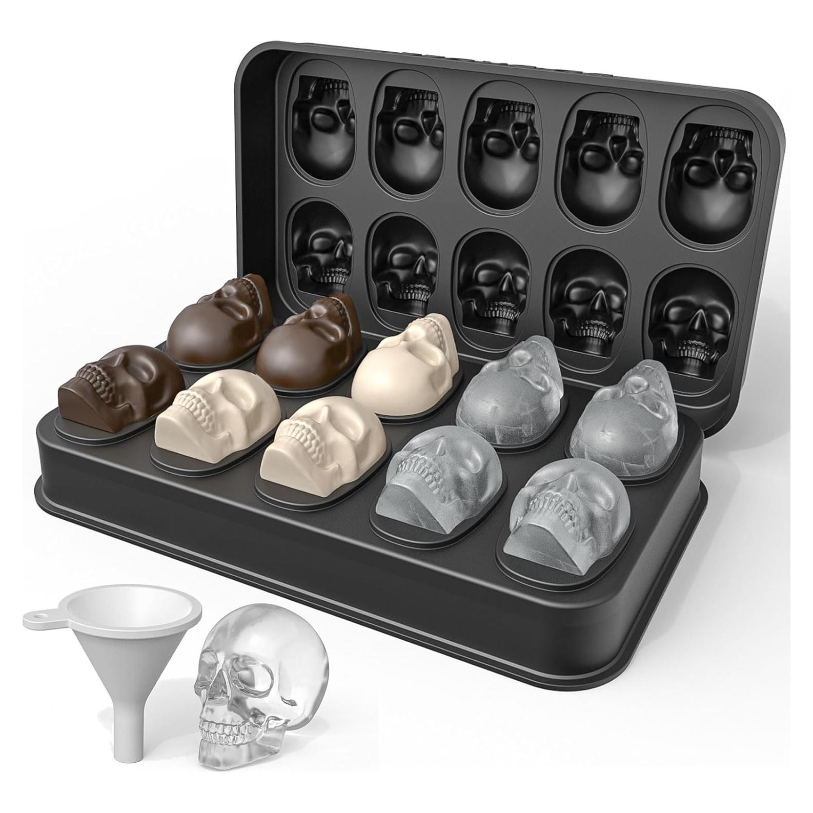 Molde de Hielo Calavera 3D LUSHYUM - Silicona Libre BPA