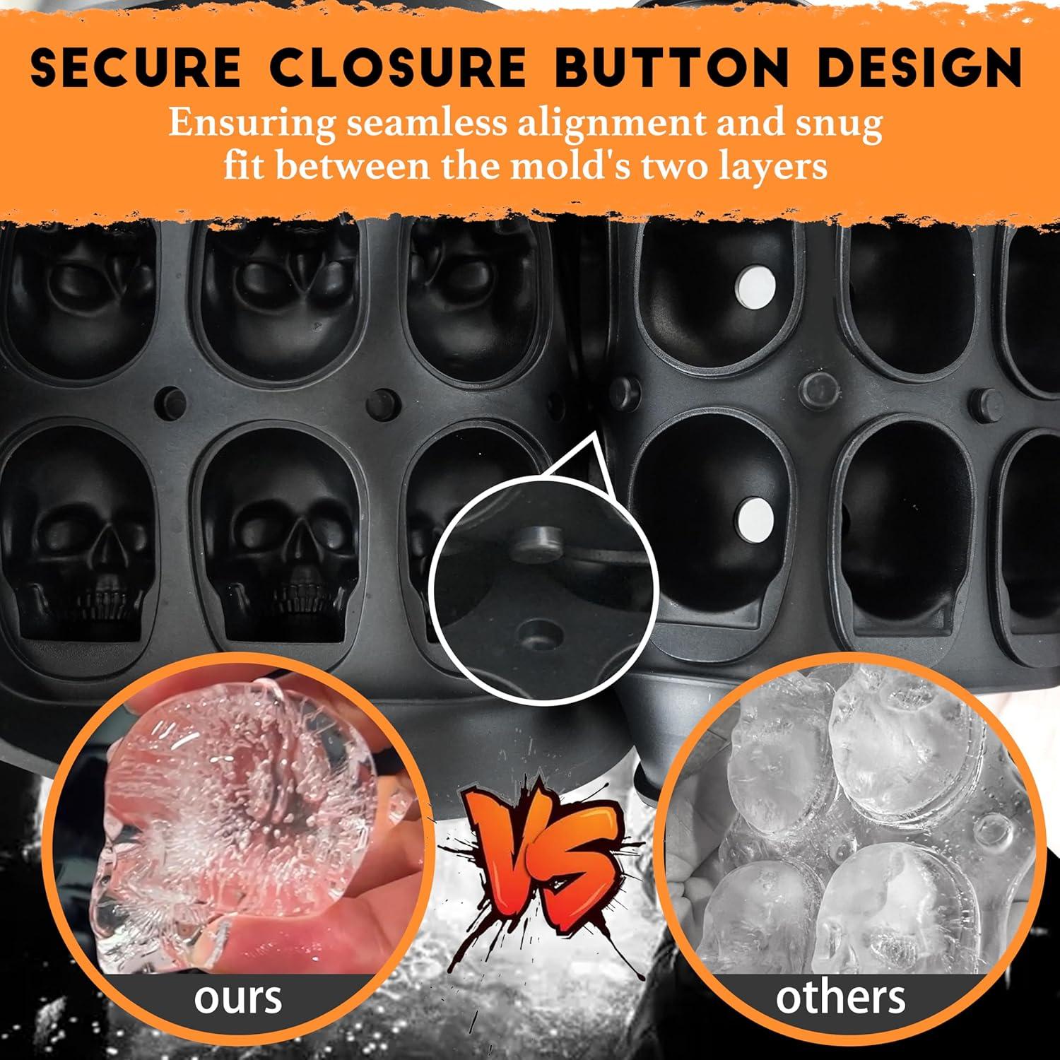 Molde de Hielo Calavera 3D LUSHYUM - Silicona Libre BPA