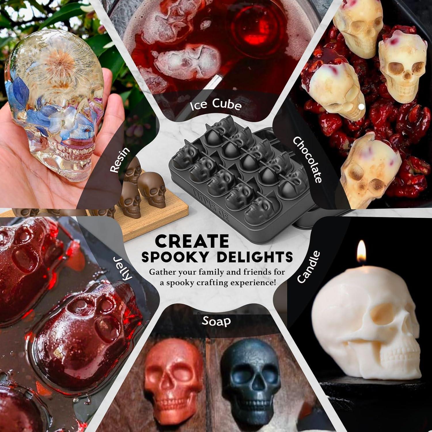 Molde de Hielo Calavera 3D LUSHYUM - Silicona Libre BPA