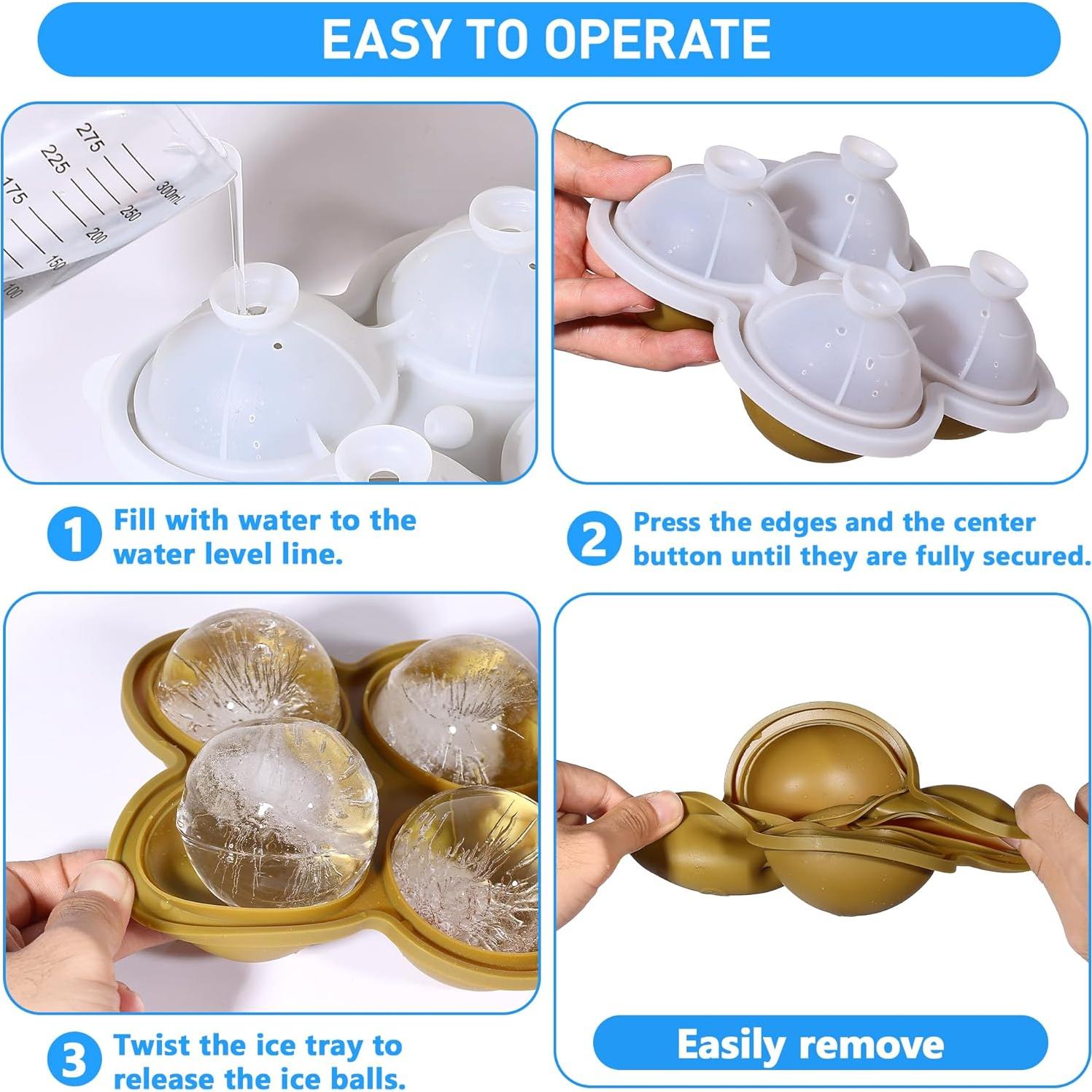 Molde de Hielo Redondo Eengenone 6.35 cm Silicona Verde Militar