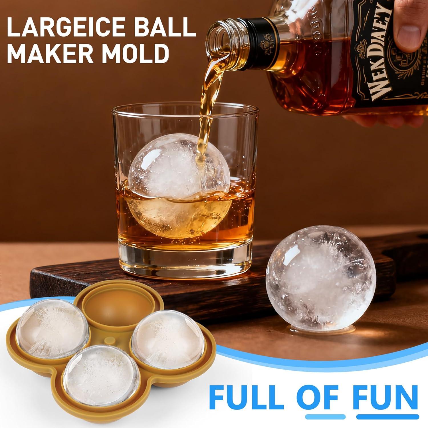 Molde de Hielo Redondo Eengenone 6.35 cm Silicona Verde Militar