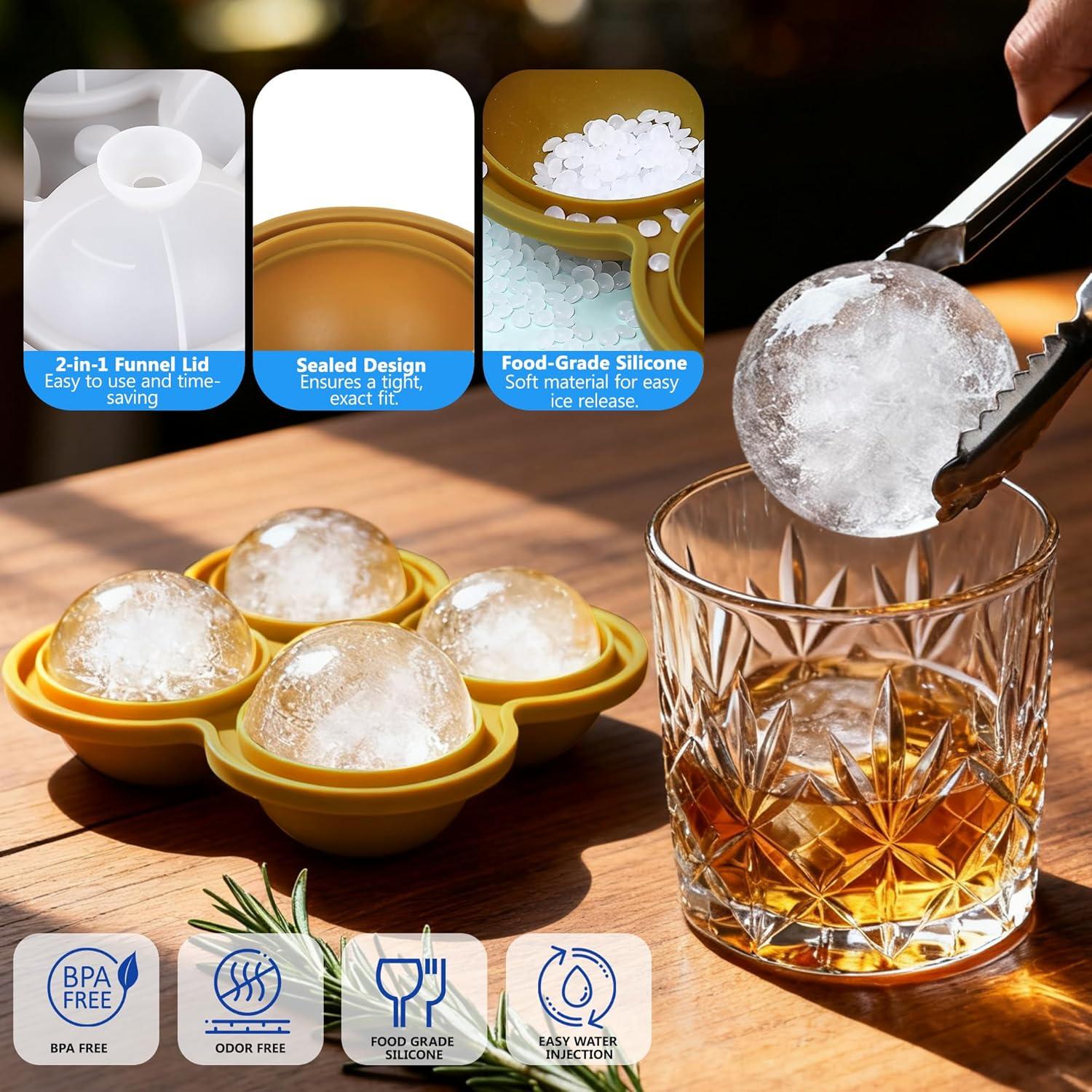 Molde de Hielo Redondo Eengenone 6.35 cm Silicona Verde Militar