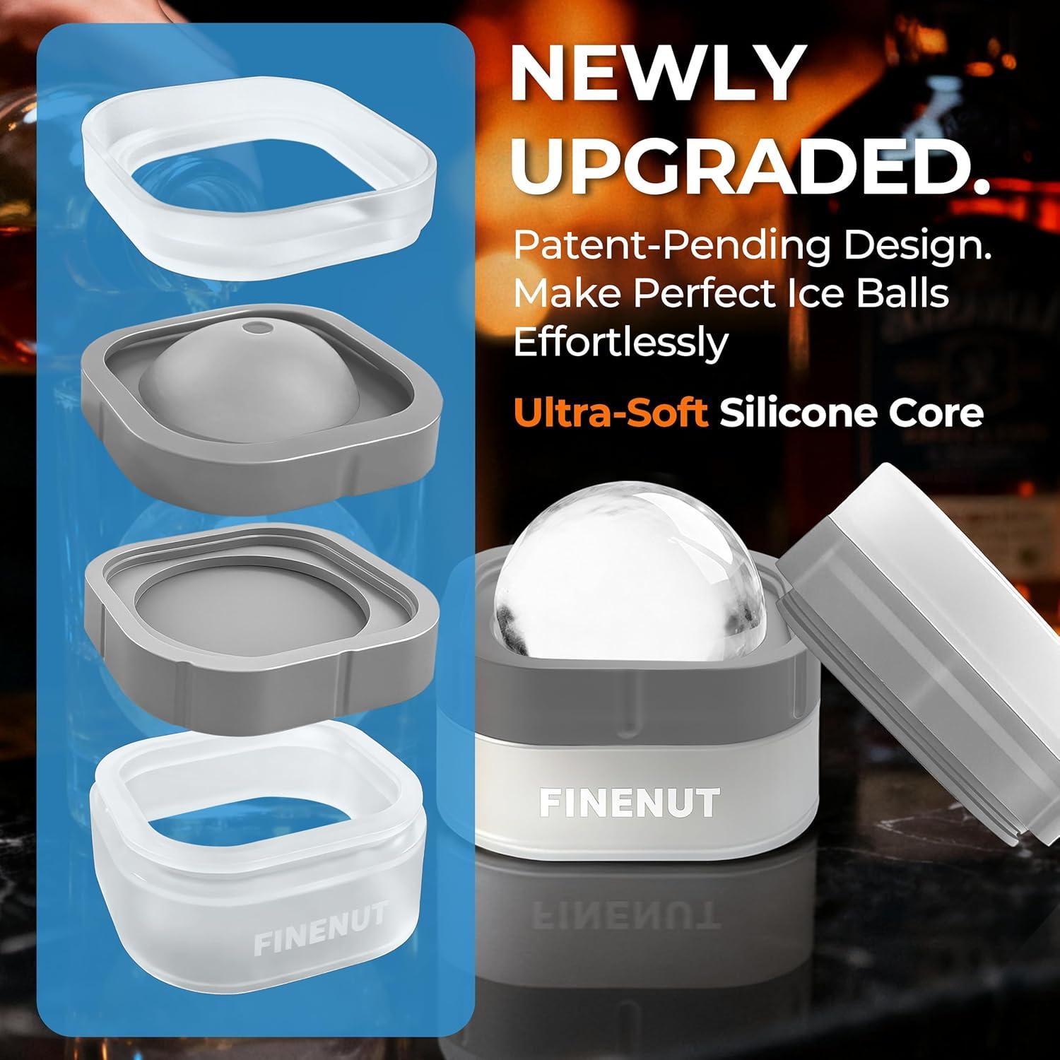 Molde de Hielo en Bola de Silicona FINENUT 4PCS 6.35 cm
