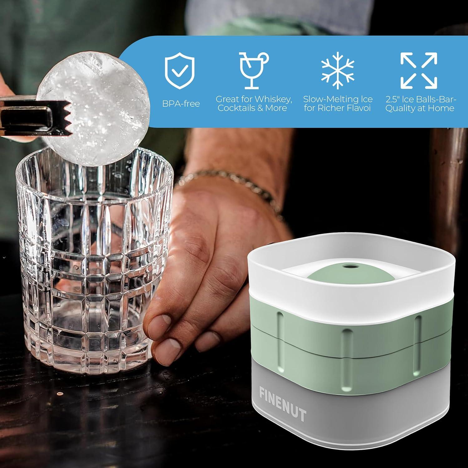 Molde de Hielo en Bola de Silicona FINENUT 4PCS 6.35 cm