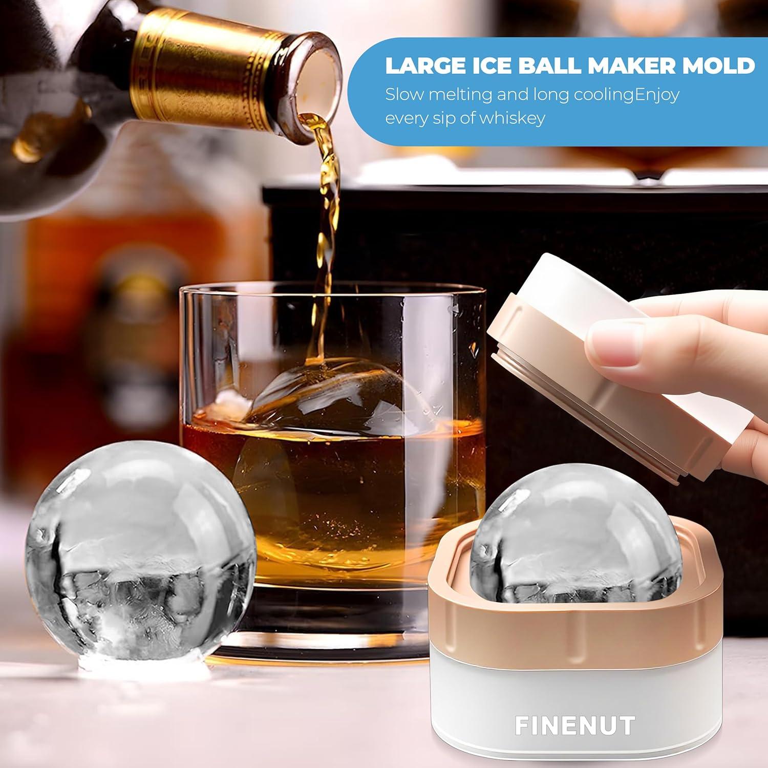 Molde de Hielo en Bola de Silicona FINENUT 4PCS 6.35 cm