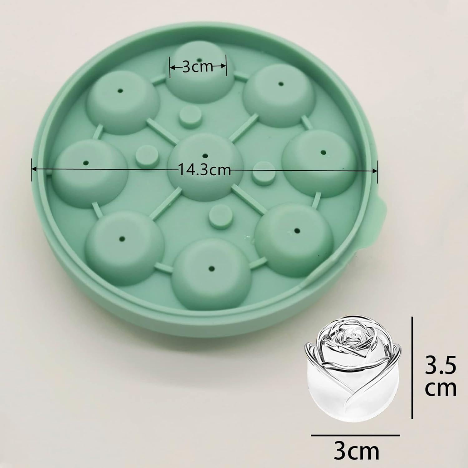 Molde de Hielo Rosa de Silicona Cyhdddr - 9 Rosas
