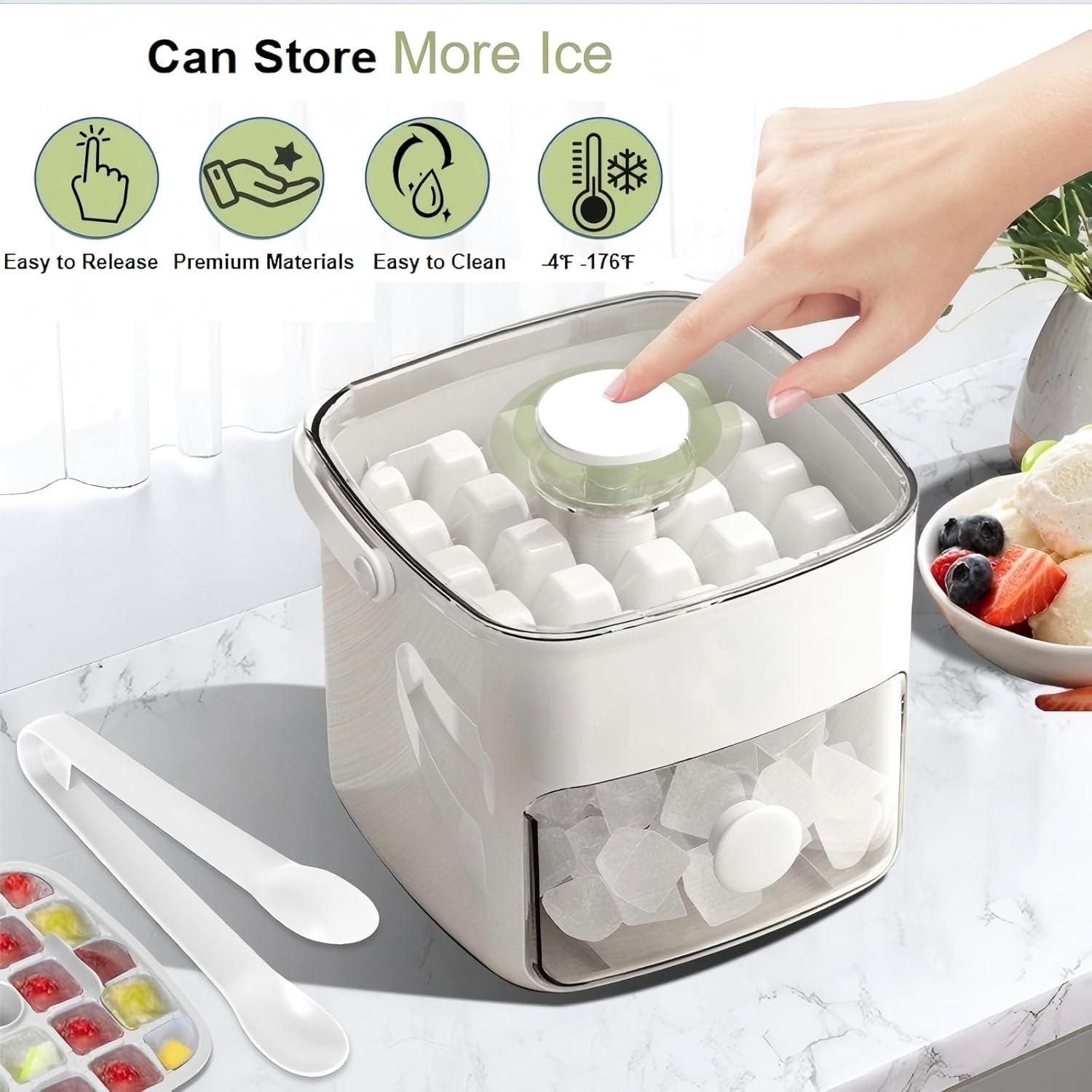 Bandeja de Hielo TAREG con Tapa y Contenedor - 48 Cubos