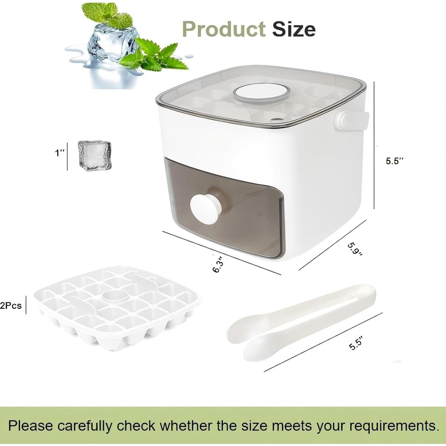 Bandeja de Hielo TAREG con Tapa y Contenedor - 48 Cubos