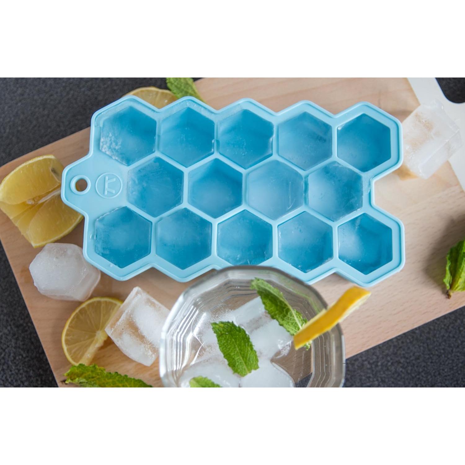 Bandeja de Hielo de Silicona Hexagonal Outset 14 Cubos Azul