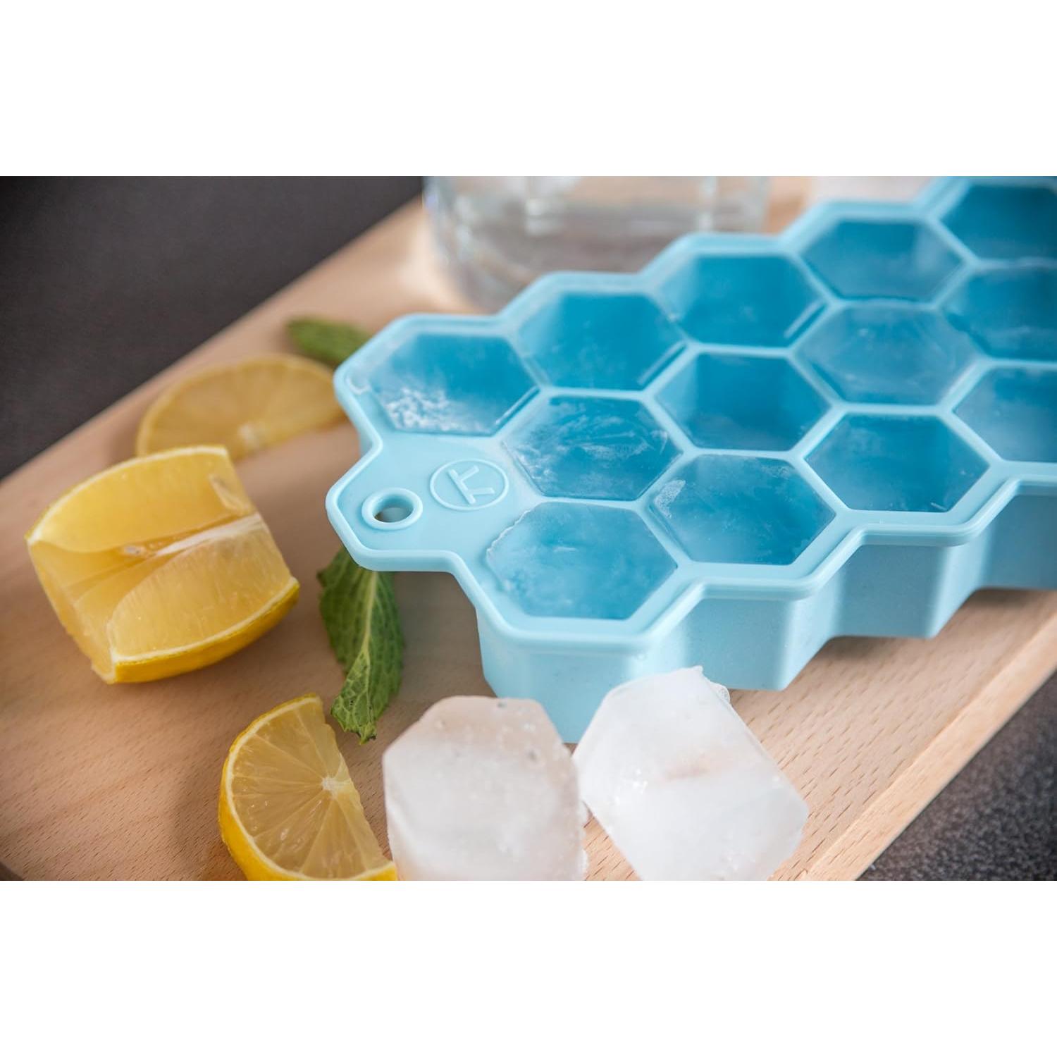 Bandeja de Hielo de Silicona Hexagonal Outset 14 Cubos Azul