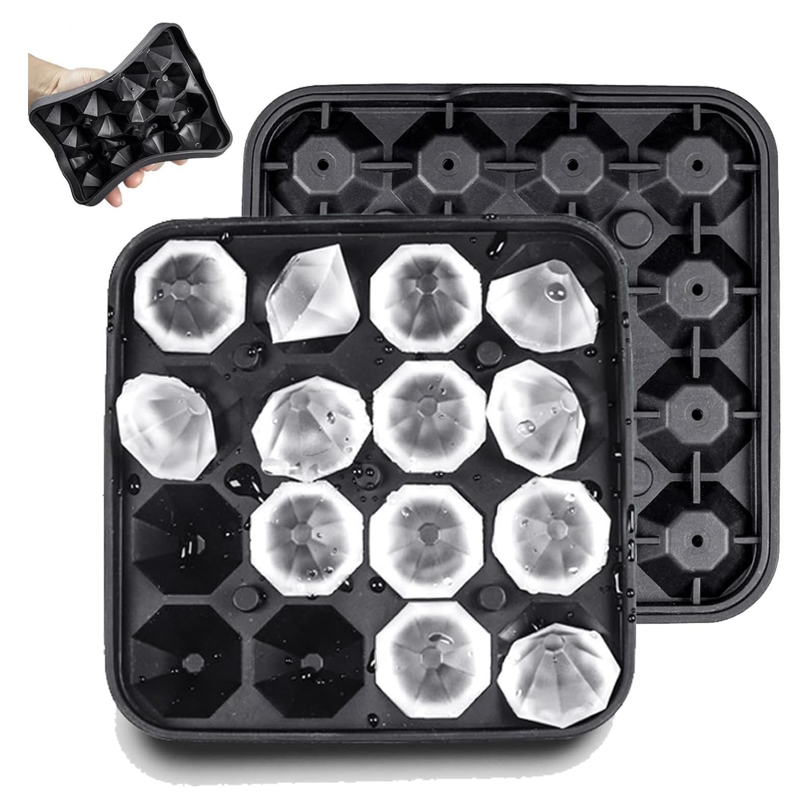 Moldes de Hielo en Silicona Gwindrise 2 Paquetes Diamante