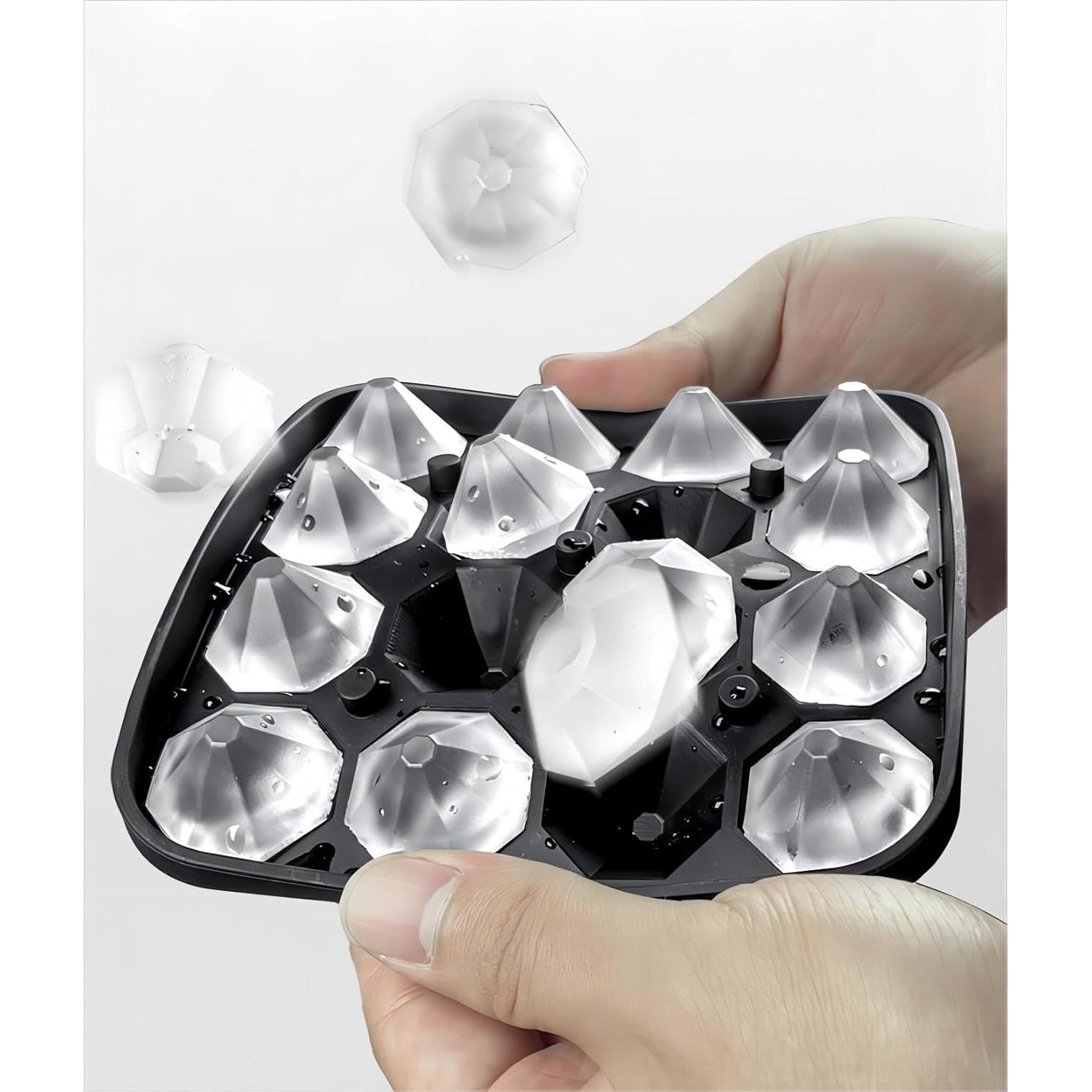 Moldes de Hielo en Silicona Gwindrise 2 Paquetes Diamante