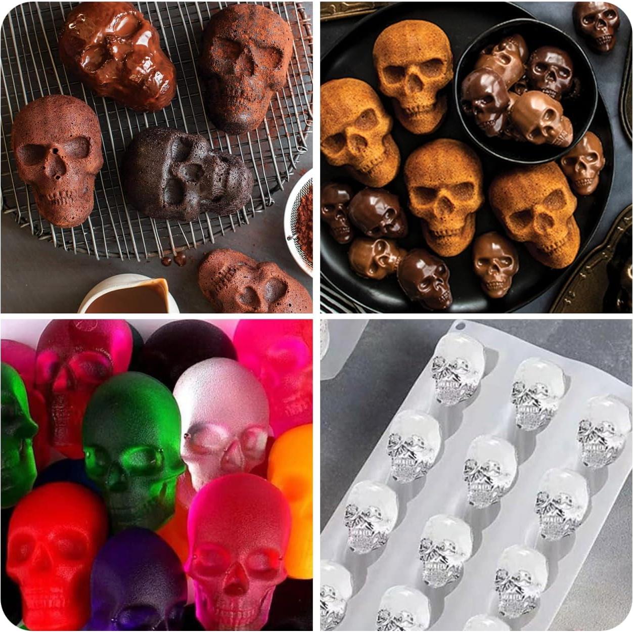 Molde de Silicona Calavera Halloween PRETYZOOM 17x16 cm