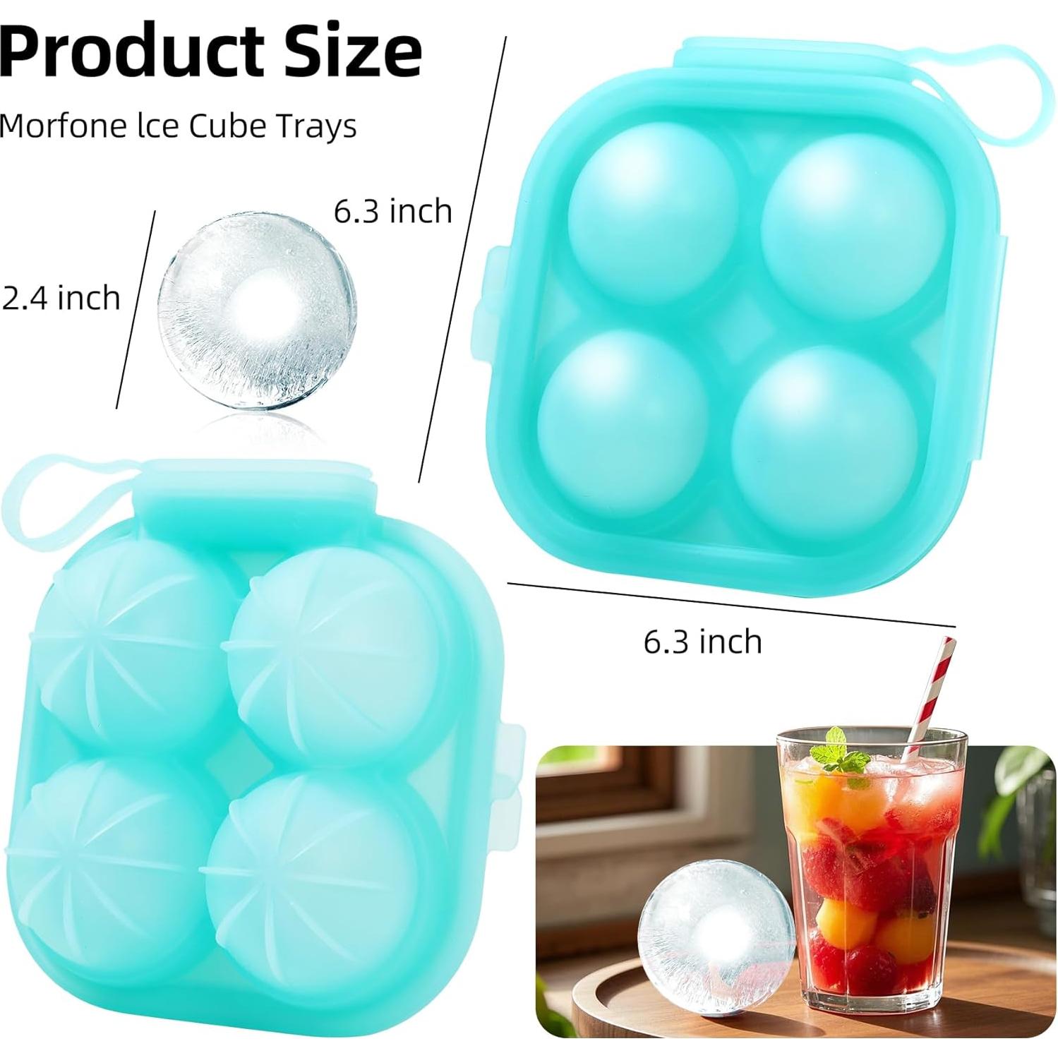 Molde de Hielo Redondo Grande Shemakes 4 Cavidades Silicona