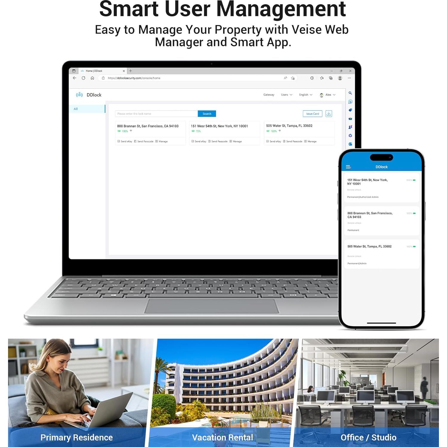 Cerradura Inteligente Veise VE07 con Huella Dactilar y App