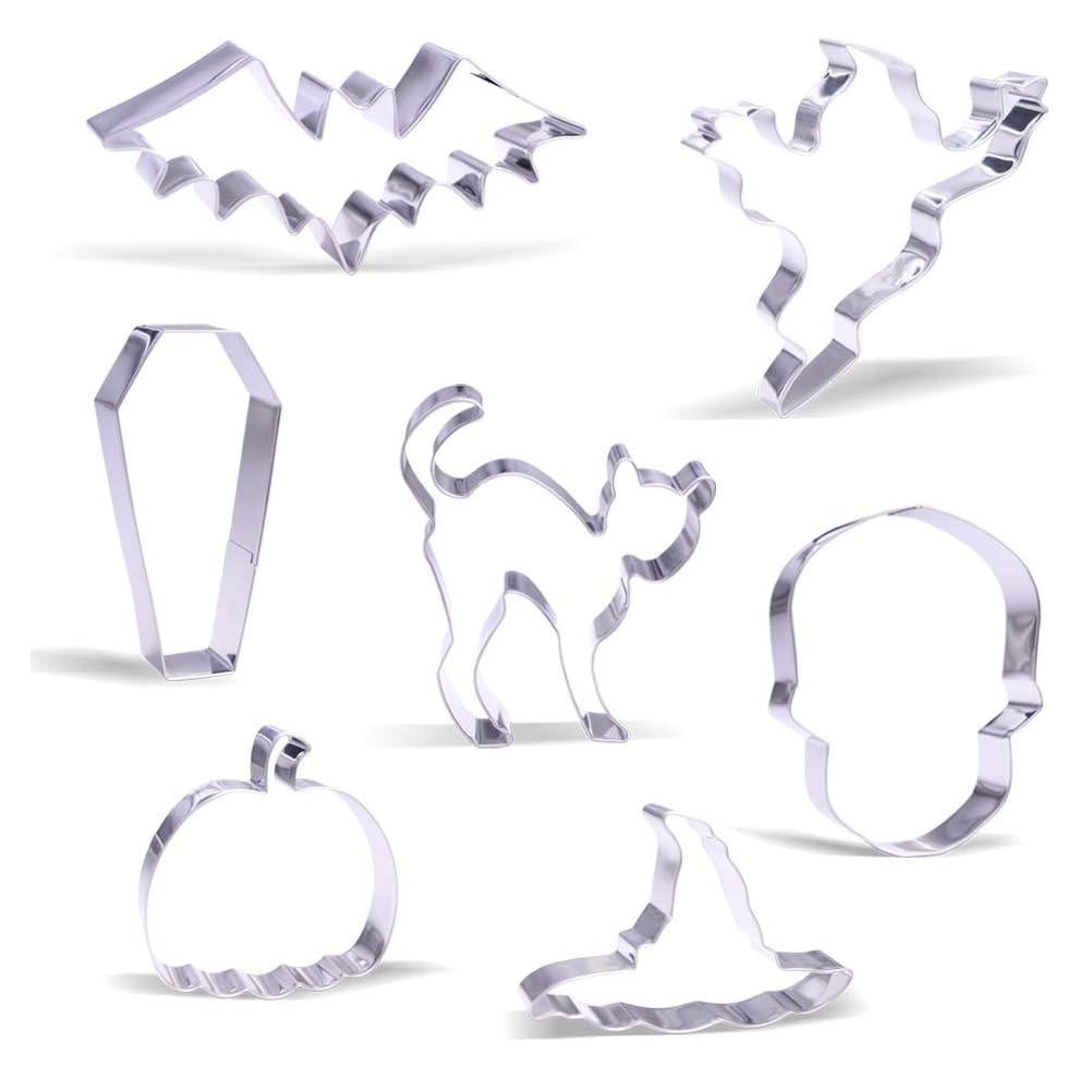 Juego de Cortadores de Galletas de Halloween Keewah - 7 Piezas Acero Inoxidable