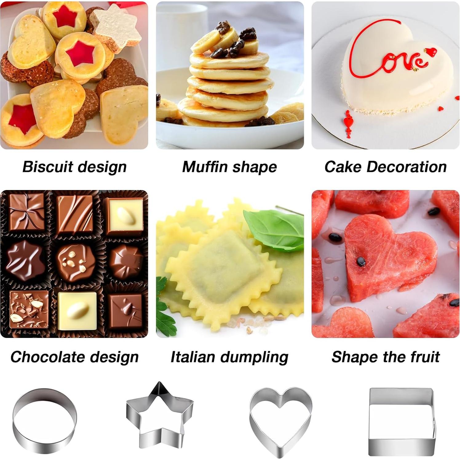 Juego de Cortadores de Galletas PEAKCLOUDS - 30 Piezas de Acero Inoxidable