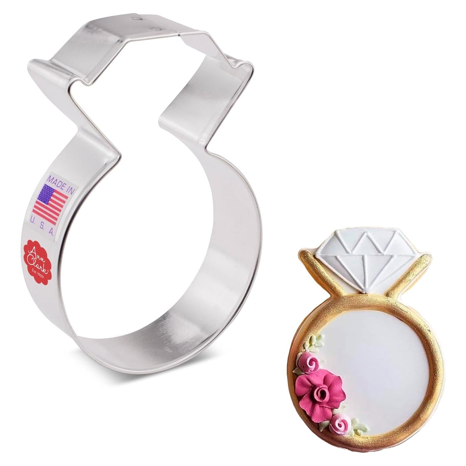 Ann Clark Cookie Cutters Diamond Engagement Wedding Ring Cookie Cutter 3.75" Made in USA