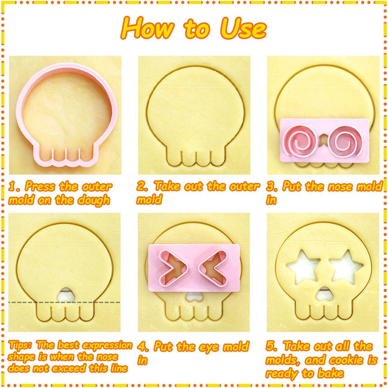 Juego de Cortadores de Galletas Calavera 30 en 1 Lutoku