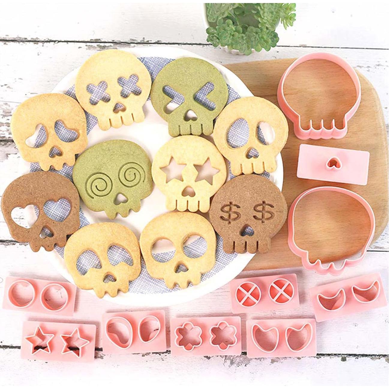 Juego de Cortadores de Galletas Calavera 30 en 1 Lutoku