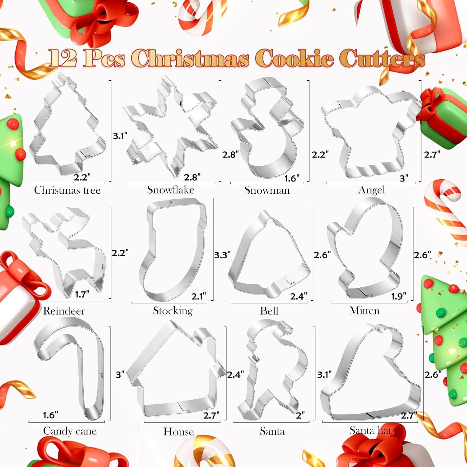 Juego de Cortadores de Galletas de Navidad LifeisLuck - 12 Piezas