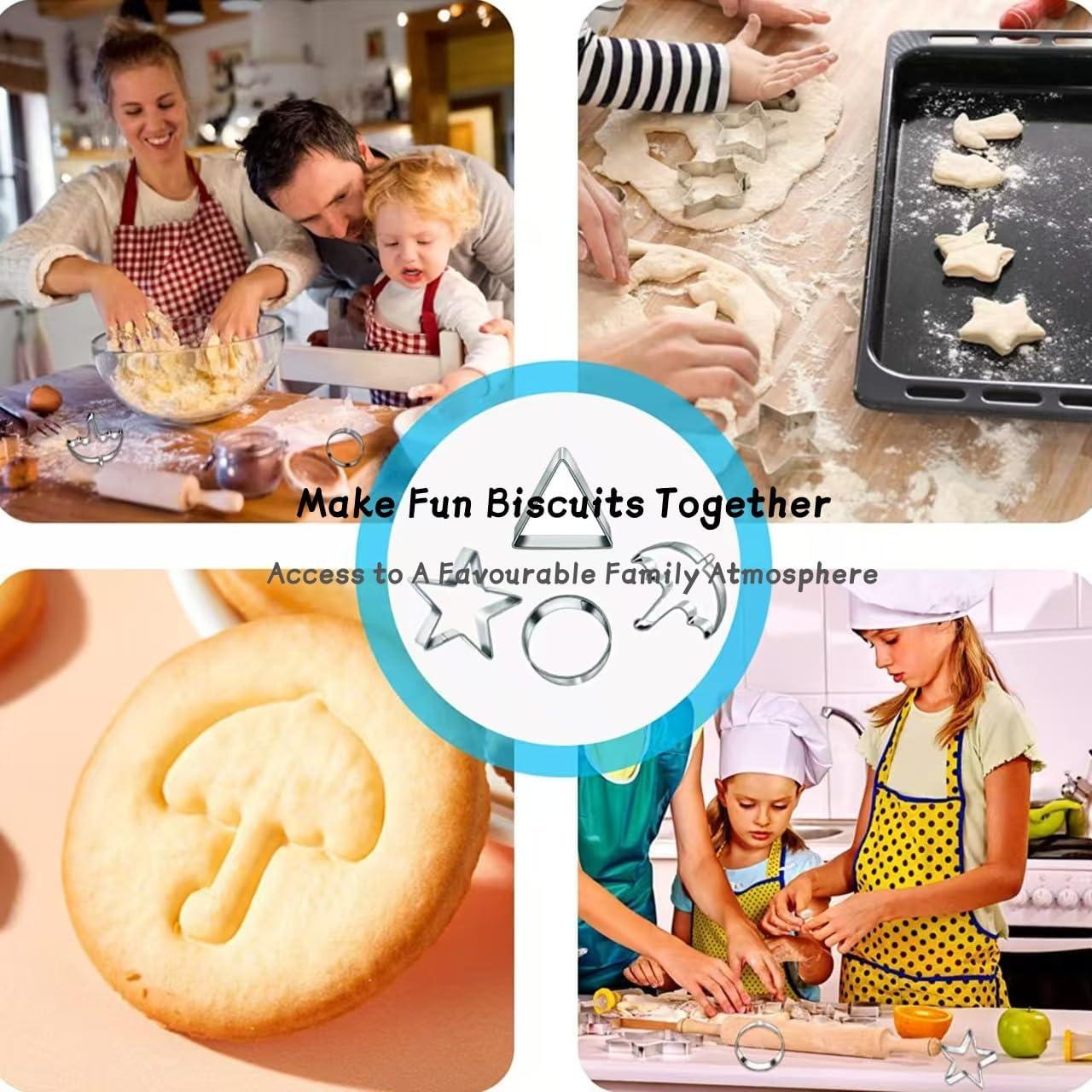 Kit de Cortadores de Galletas Jvtoo - Acero Inoxidable, 6 Piezas