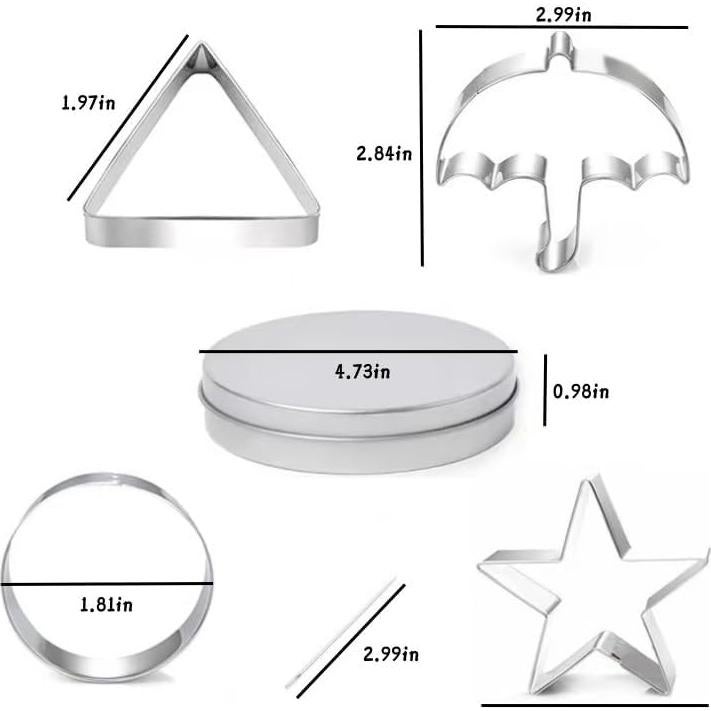 Kit de Cortadores de Galletas Jvtoo - Acero Inoxidable, 6 Piezas