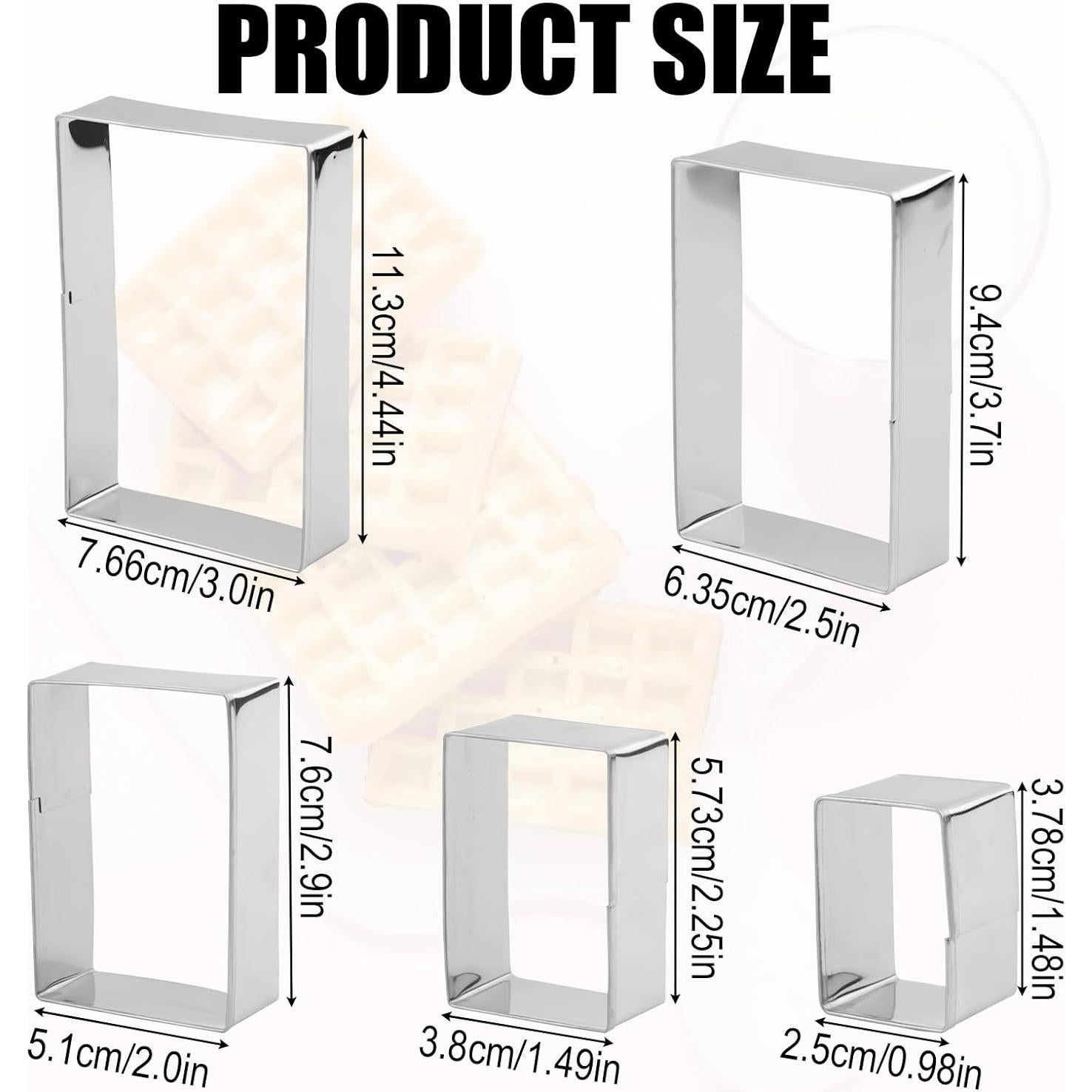 Juego de 5 Cortadores de Galletas Rectangulares PEUTIER Acero Inoxidable