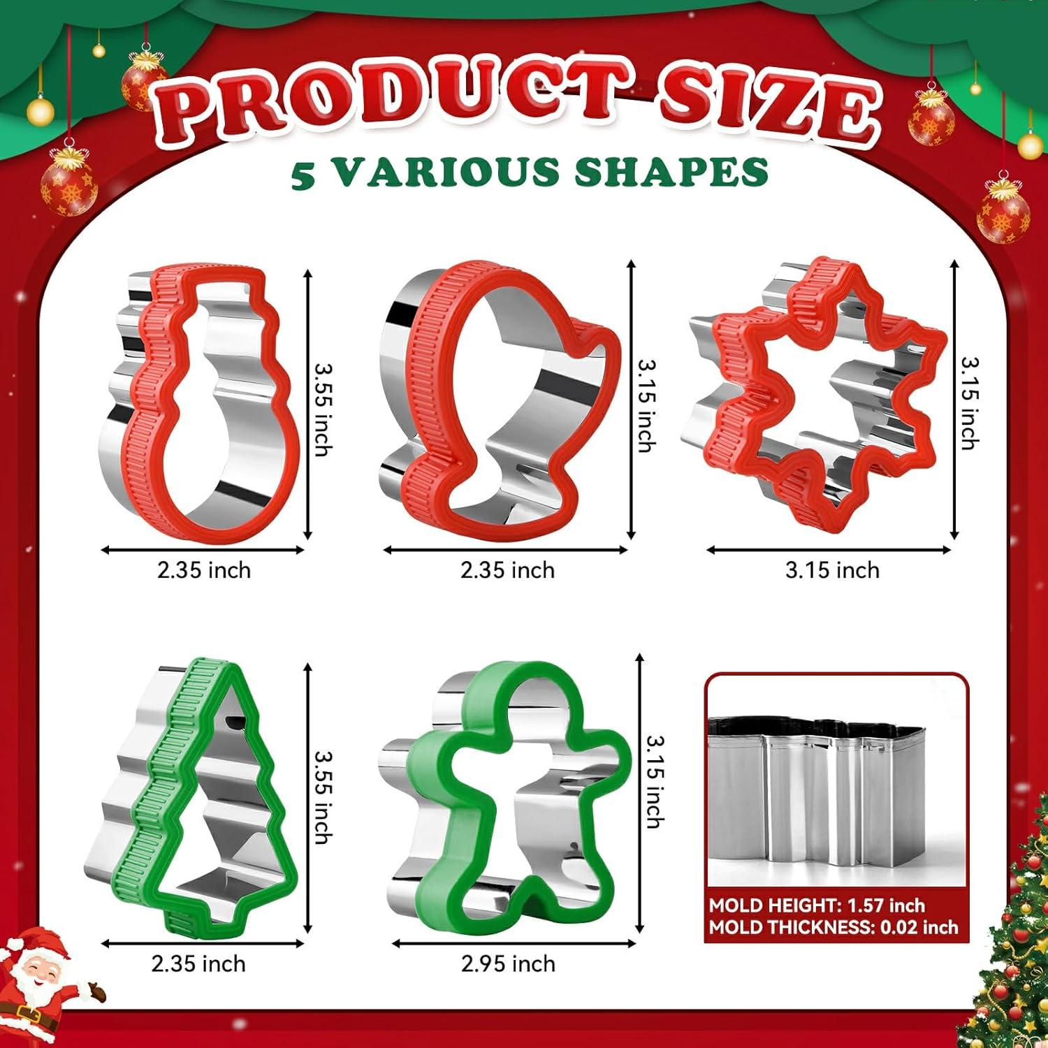 Juego de Cortadores de Galletas de Navidad Aucpod - 5 Piezas