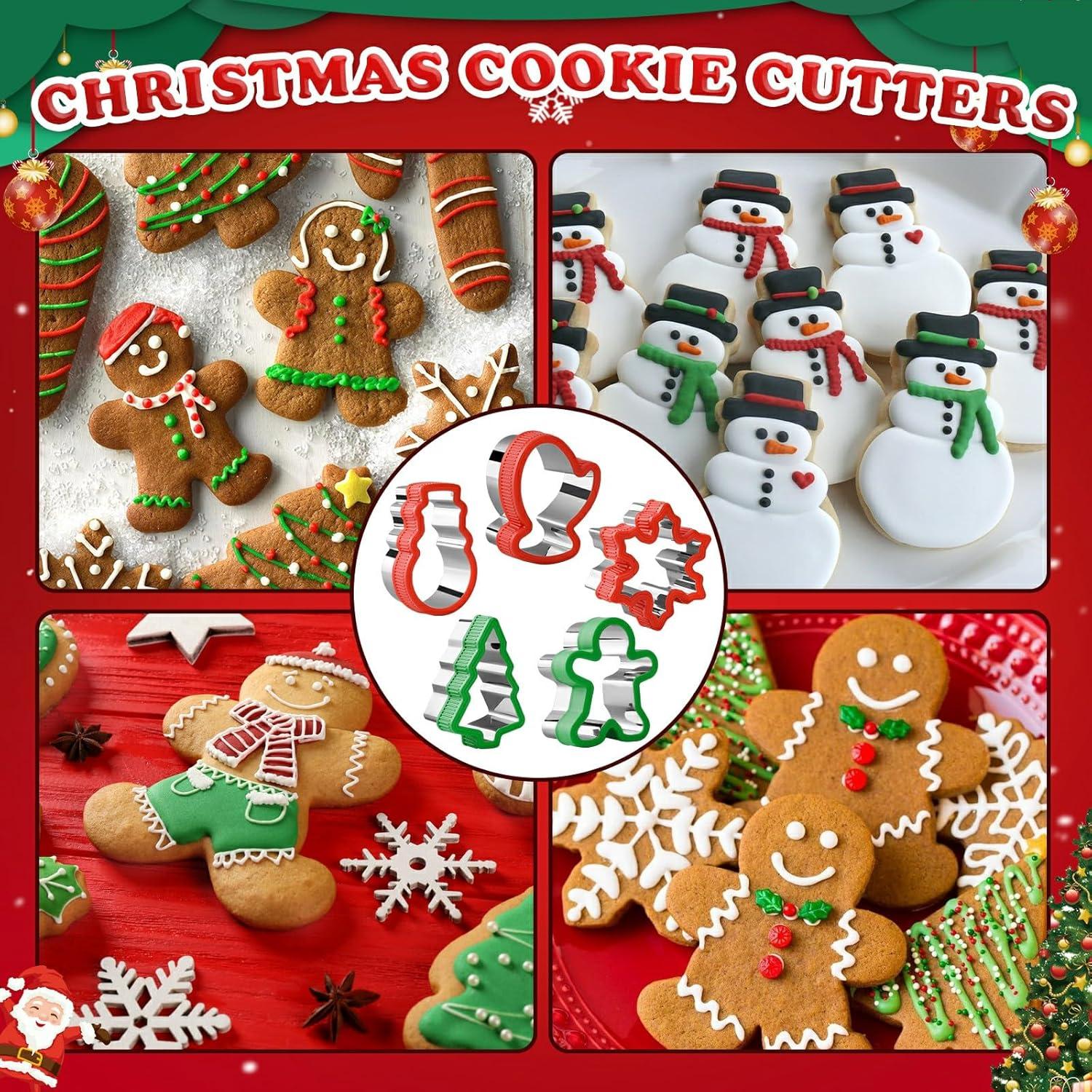 Juego de Cortadores de Galletas de Navidad Aucpod - 5 Piezas