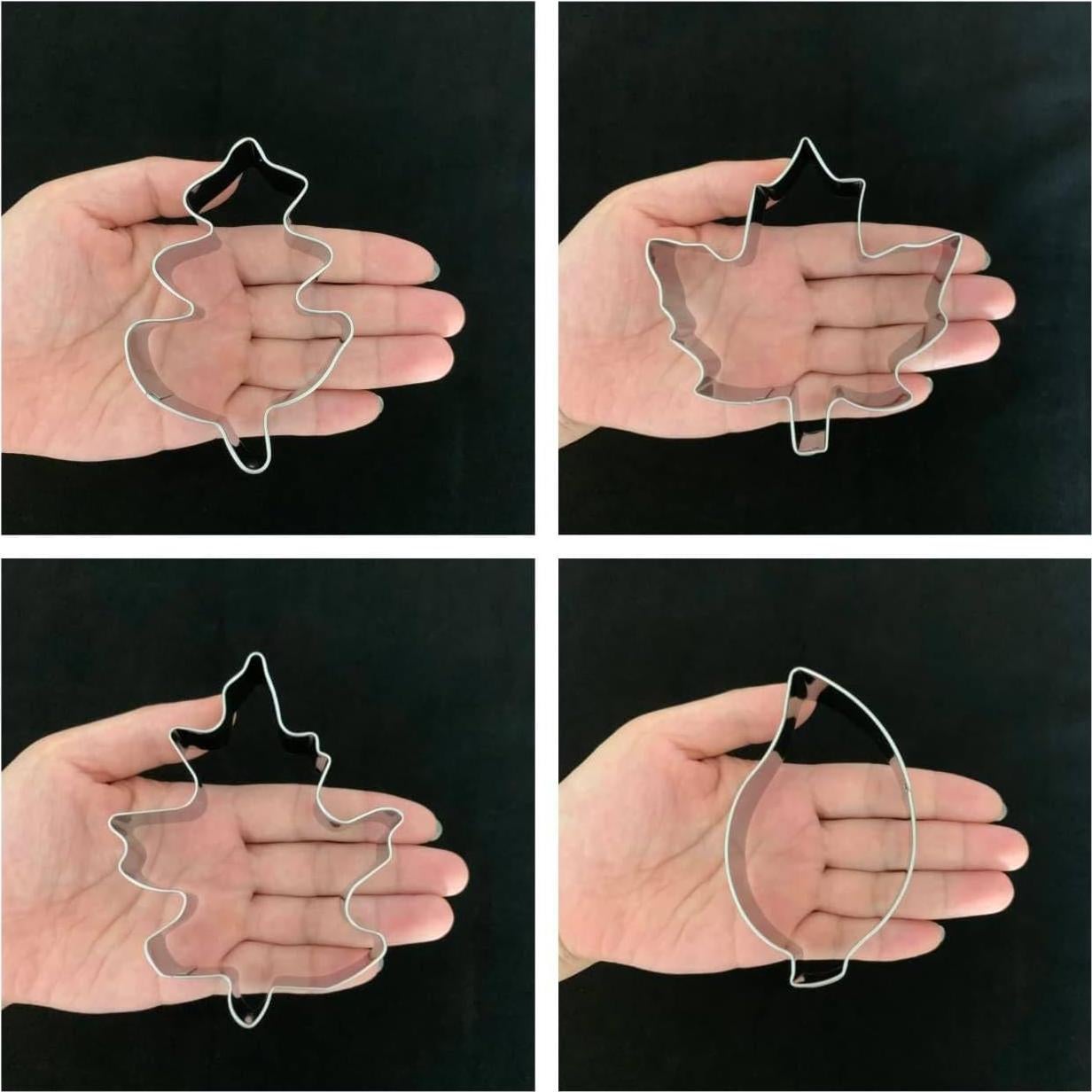 Juego de Cortadores de Galletas LUBTOSMN - 4 Piezas Hoja de Otoño