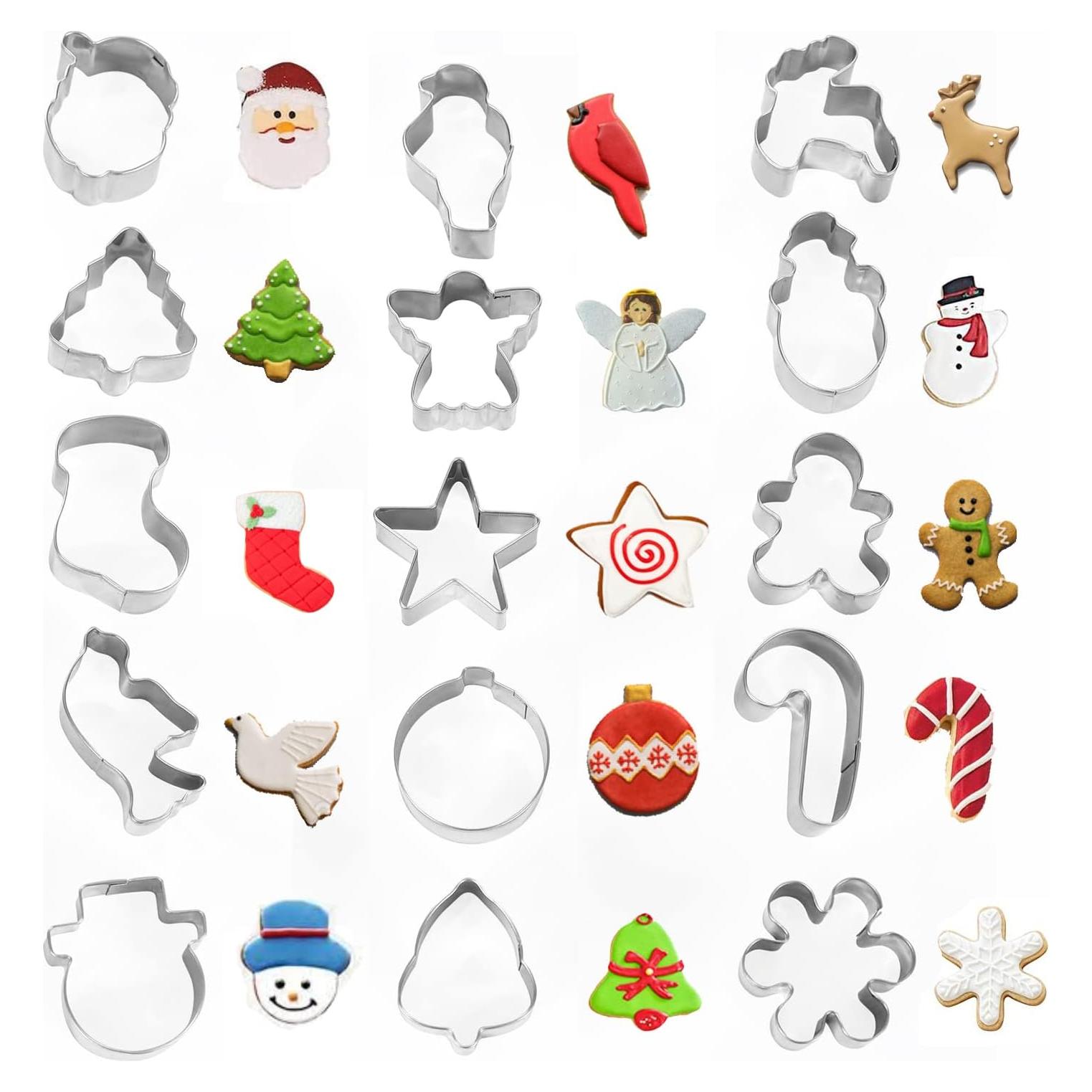 Juego de Cortadores de Galletas de Navidad Mini 15 Piezas Acero Inoxidable