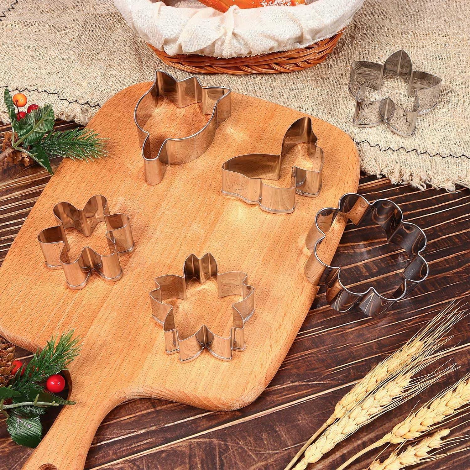 Juego de 6 Cortadores de Galletas KINYFY Acero Inoxidable Flores