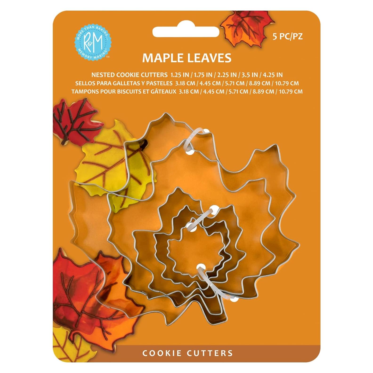 Juego de 5 Cortadores de Galletas R&M Hoja de Arce Acero