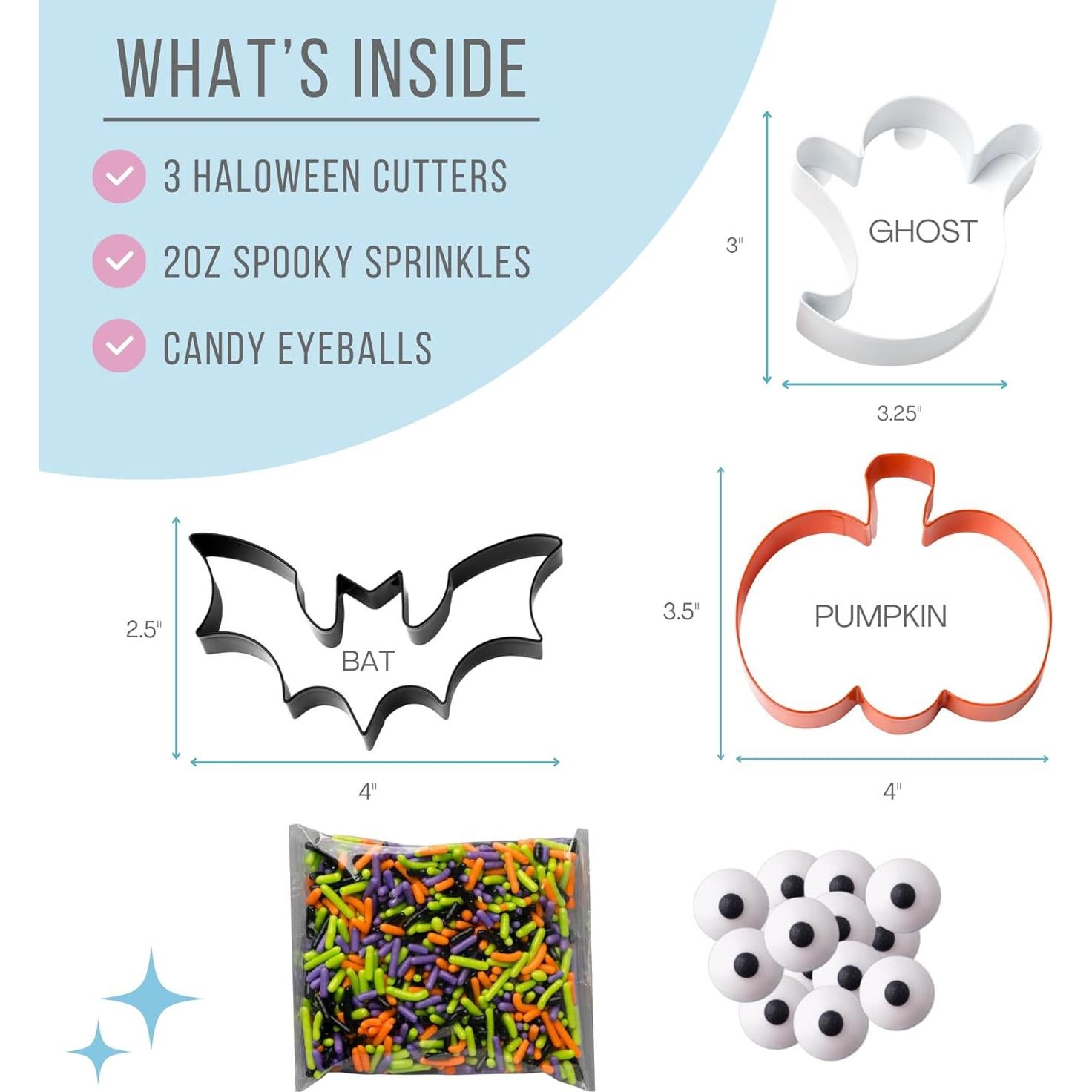 Kit de Horneado Halloween Sweets Indeed - 3 Cortadores + 56.7 g Sprinkles