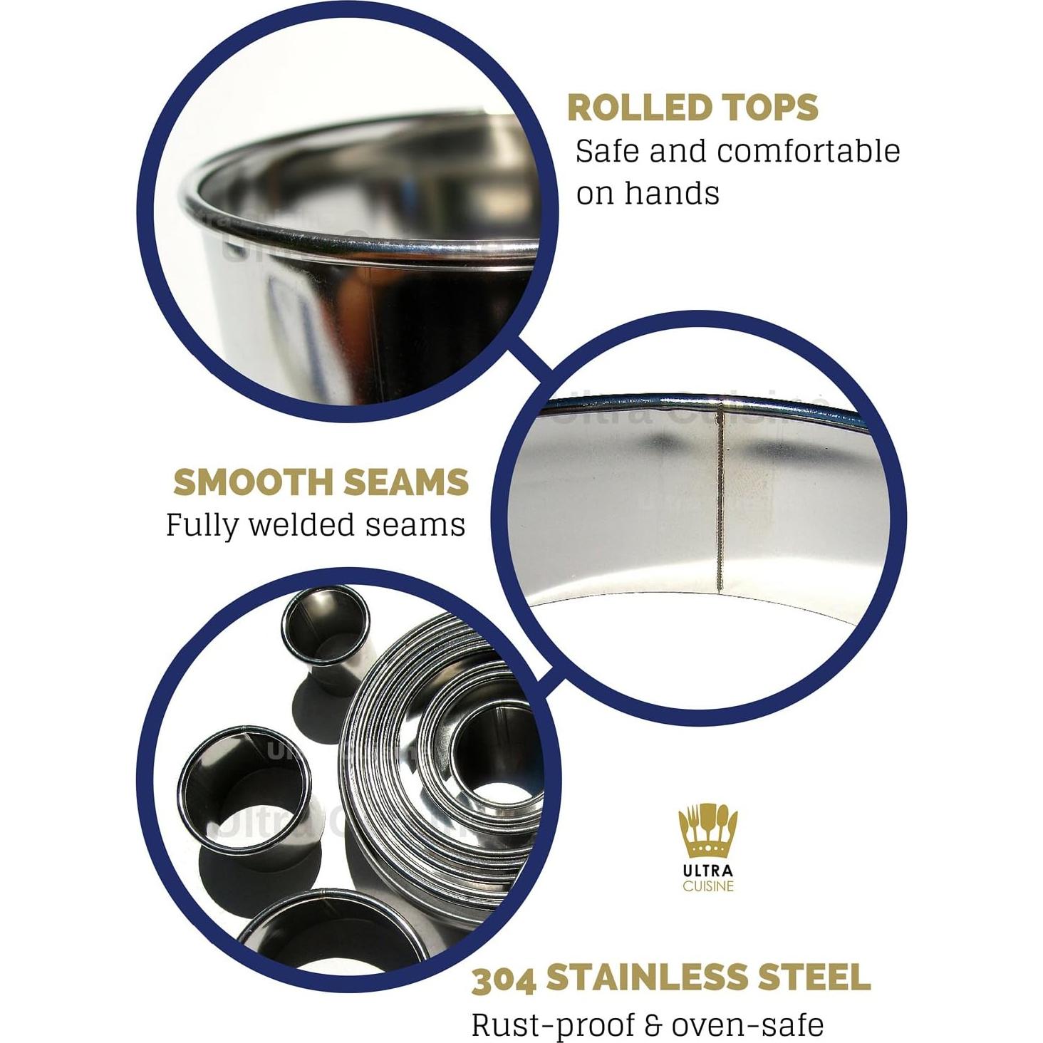 Set de Cortadores de Galletas Ultra Cuisine 11 Piezas Acero Inoxidable