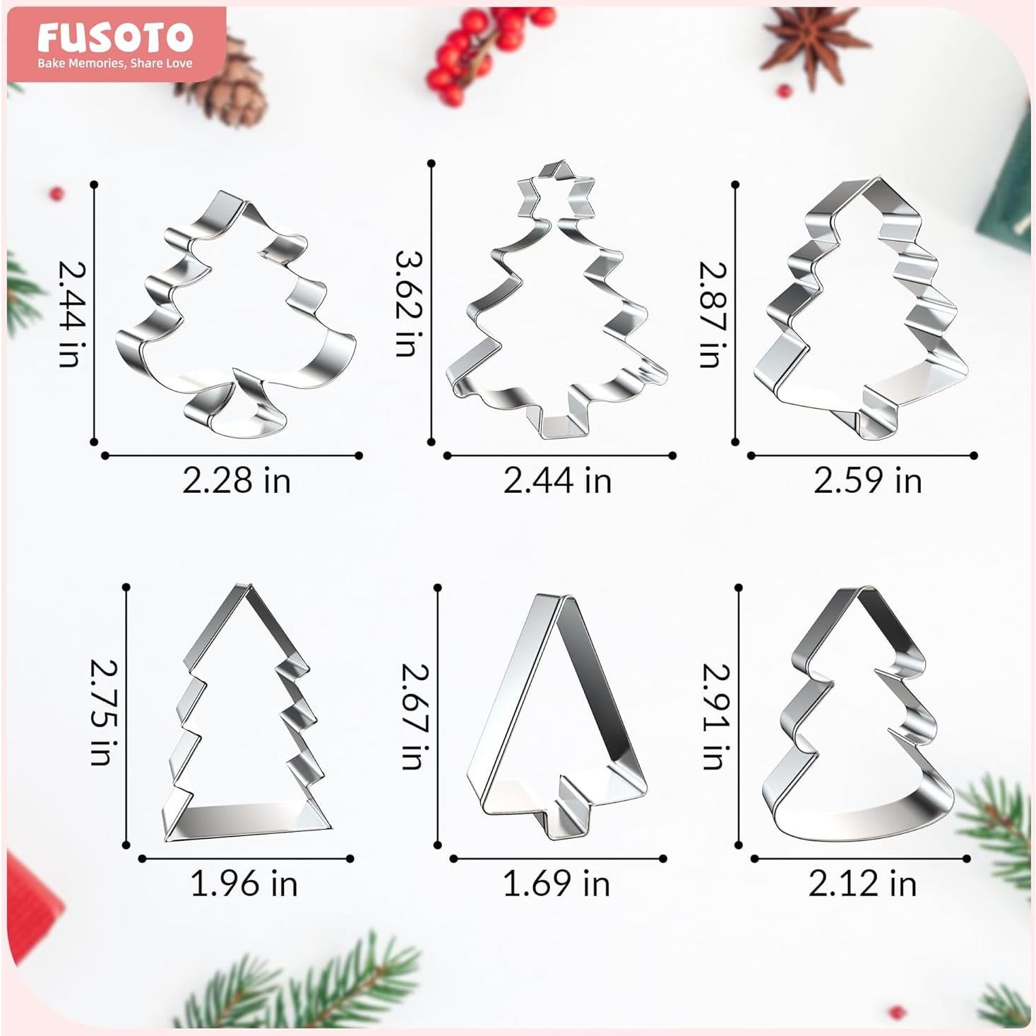 Juego de 6 Cortadores de Galletas FUSOTO en Acero Inoxidable
