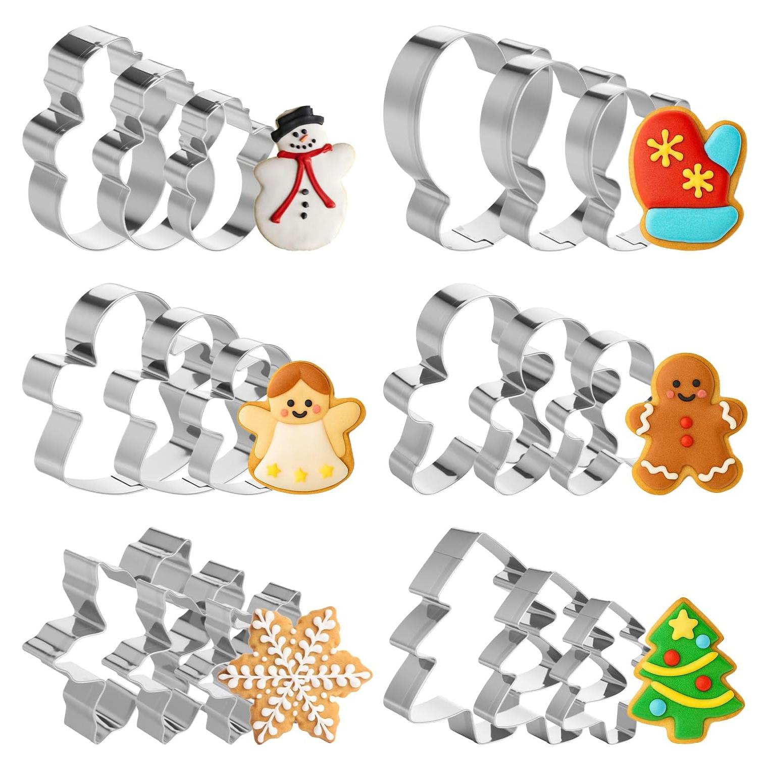 Juego de Cortadores de Galletas de Navidad Prasacco 18 Piezas