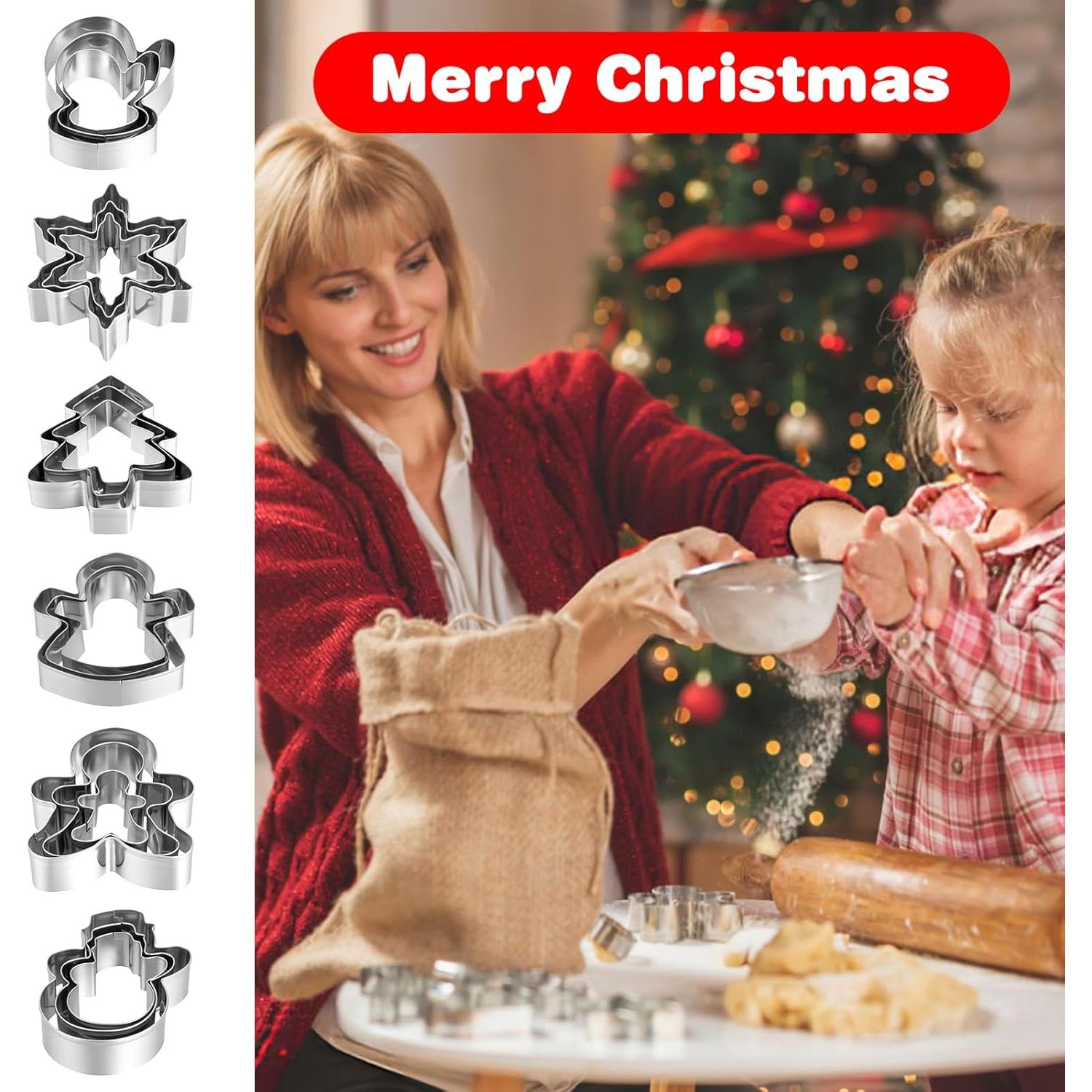 Juego de Cortadores de Galletas de Navidad Prasacco 18 Piezas