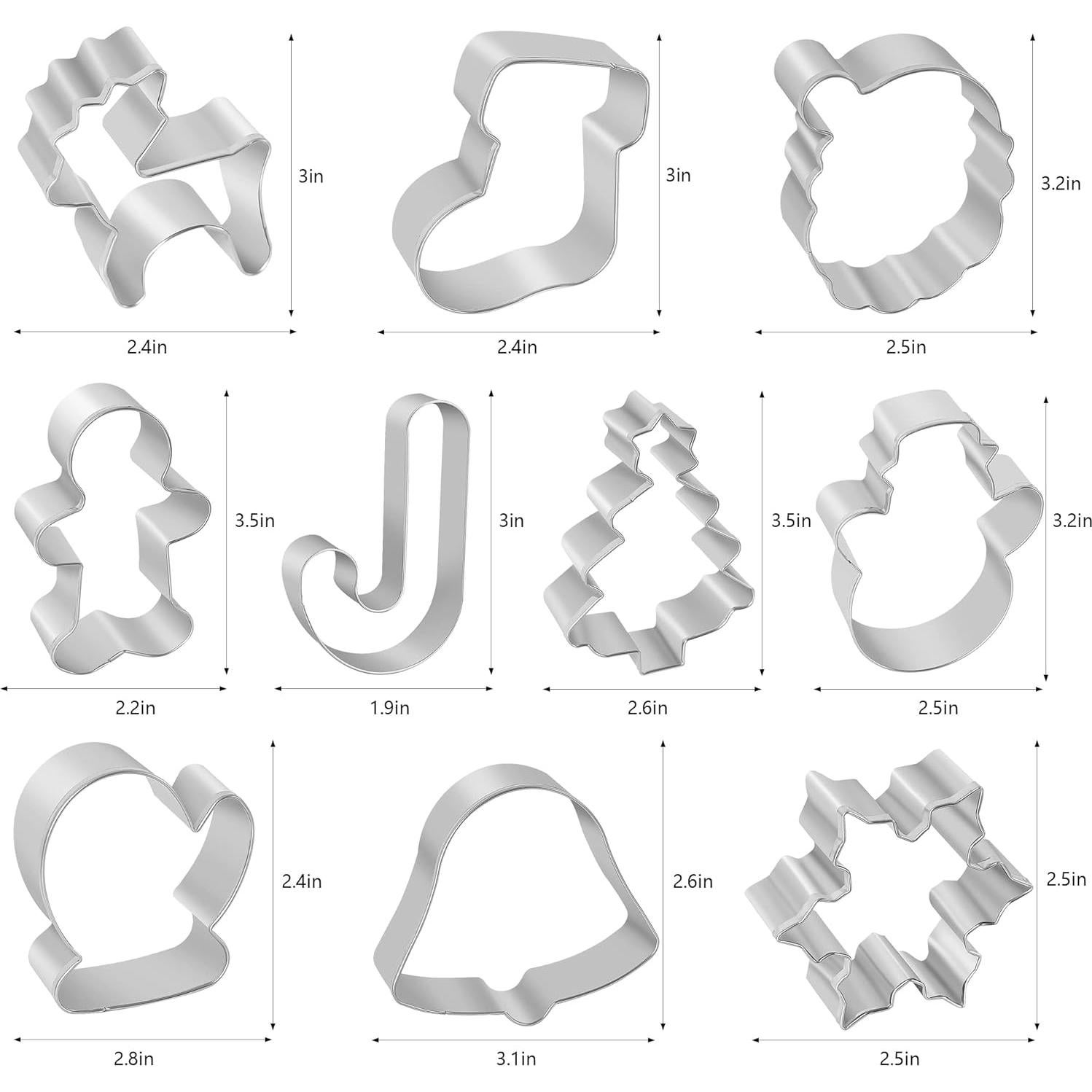 Cortadores de Galletas de Navidad TAROSE 10 Piezas Acero Inoxidable