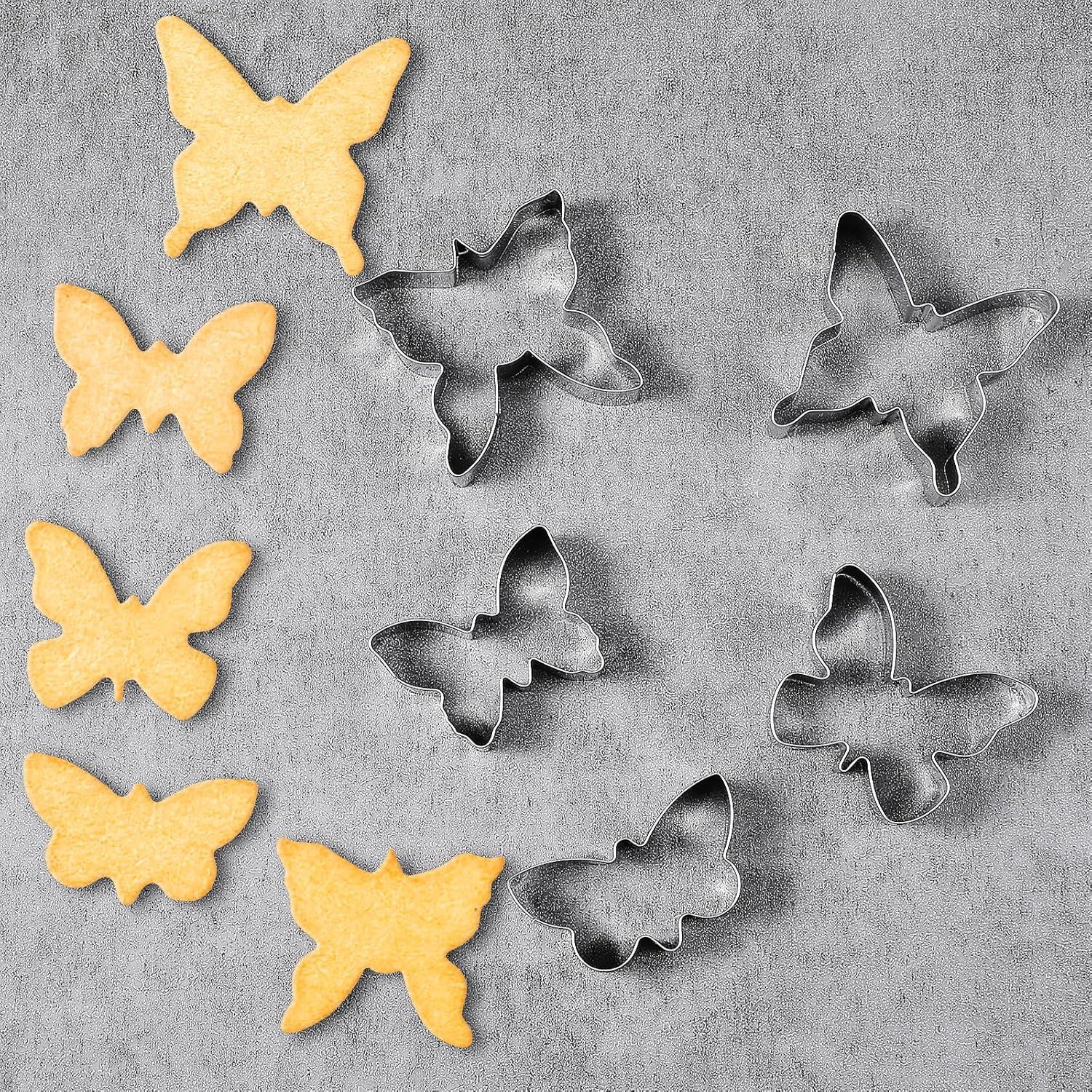 Juego de 5 Cortadores de Galletas Mariposa Bremorou - Acero Inoxidable