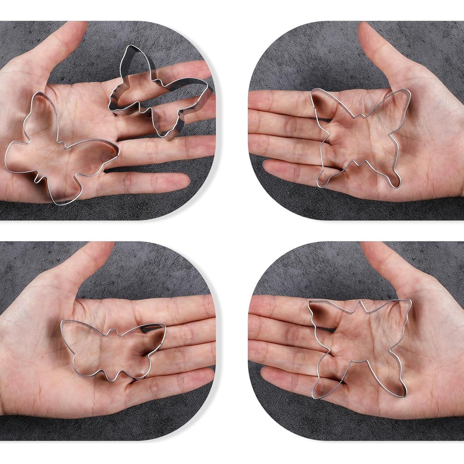 Juego de 5 Cortadores de Galletas Mariposa Bremorou - Acero Inoxidable