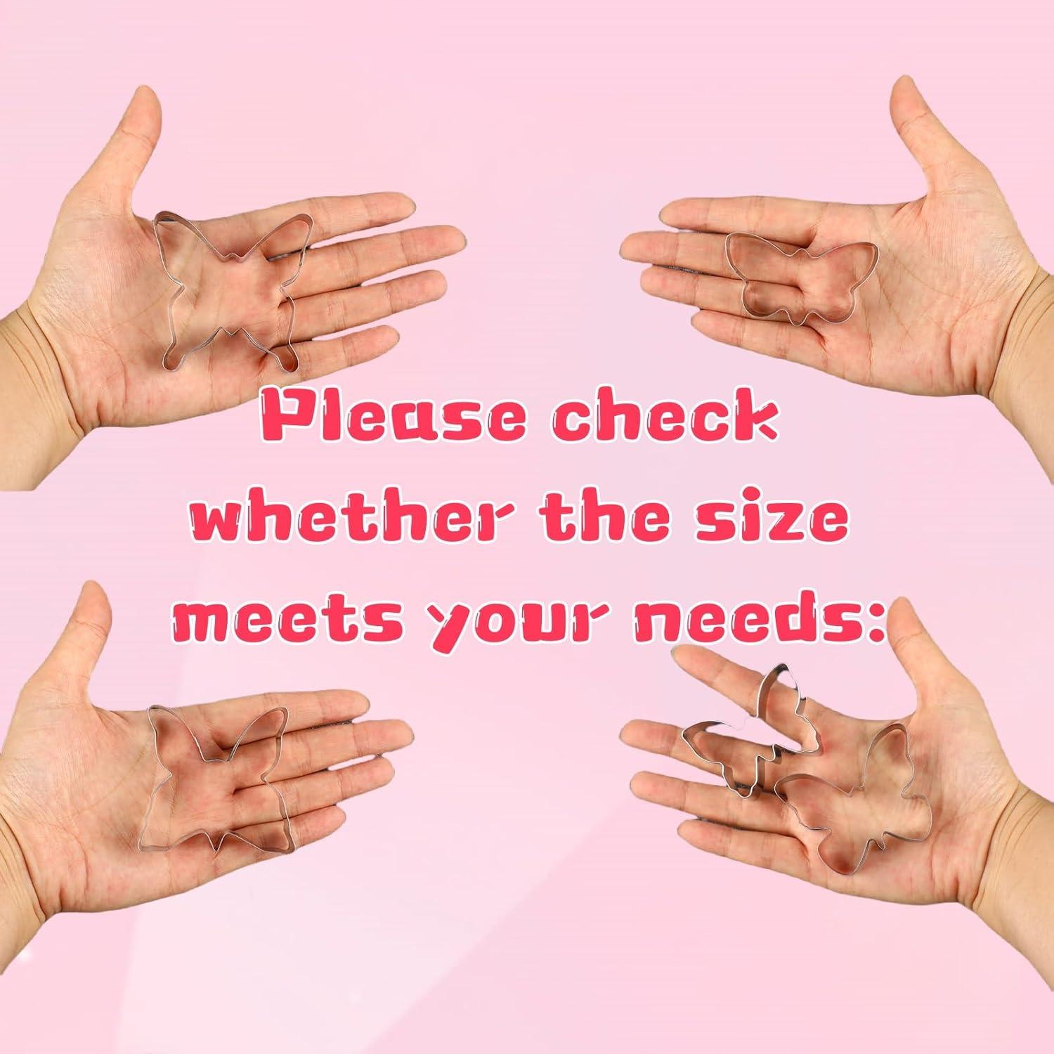 Juego de Cortadores de Galletas Mariposa ENBRWAS 5 Piezas Acero Inoxidable