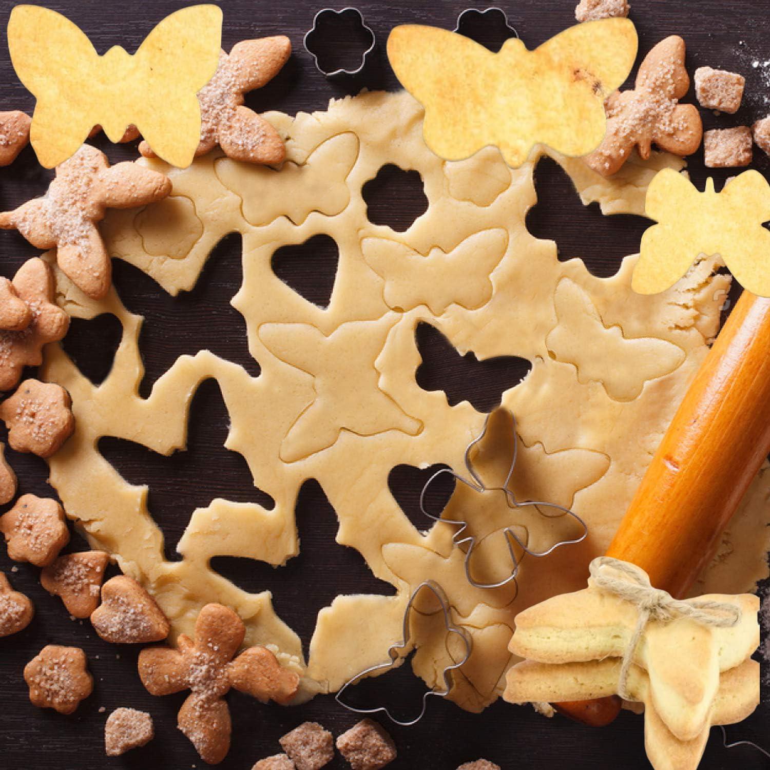 Juego de Cortadores de Galletas Mariposa ENBRWAS 5 Piezas Acero Inoxidable