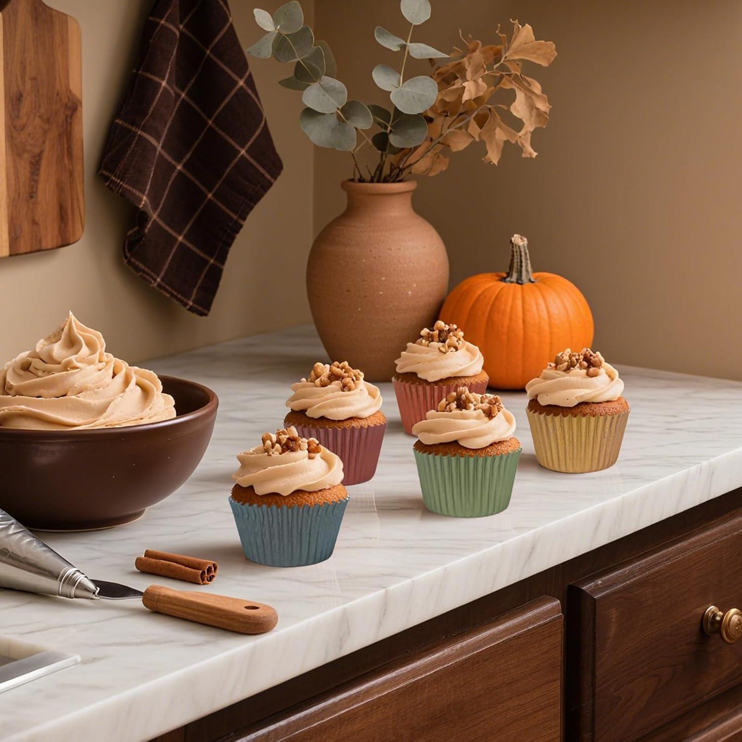 Forros de Cupcake Otoñales Whaline 300 Pcs 5.08 cm